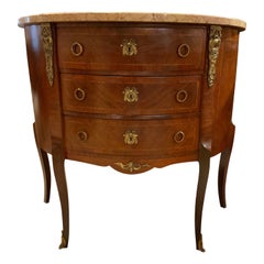 Französischer Louis XVI-Stil Marmorplatte Demilunenkabinett