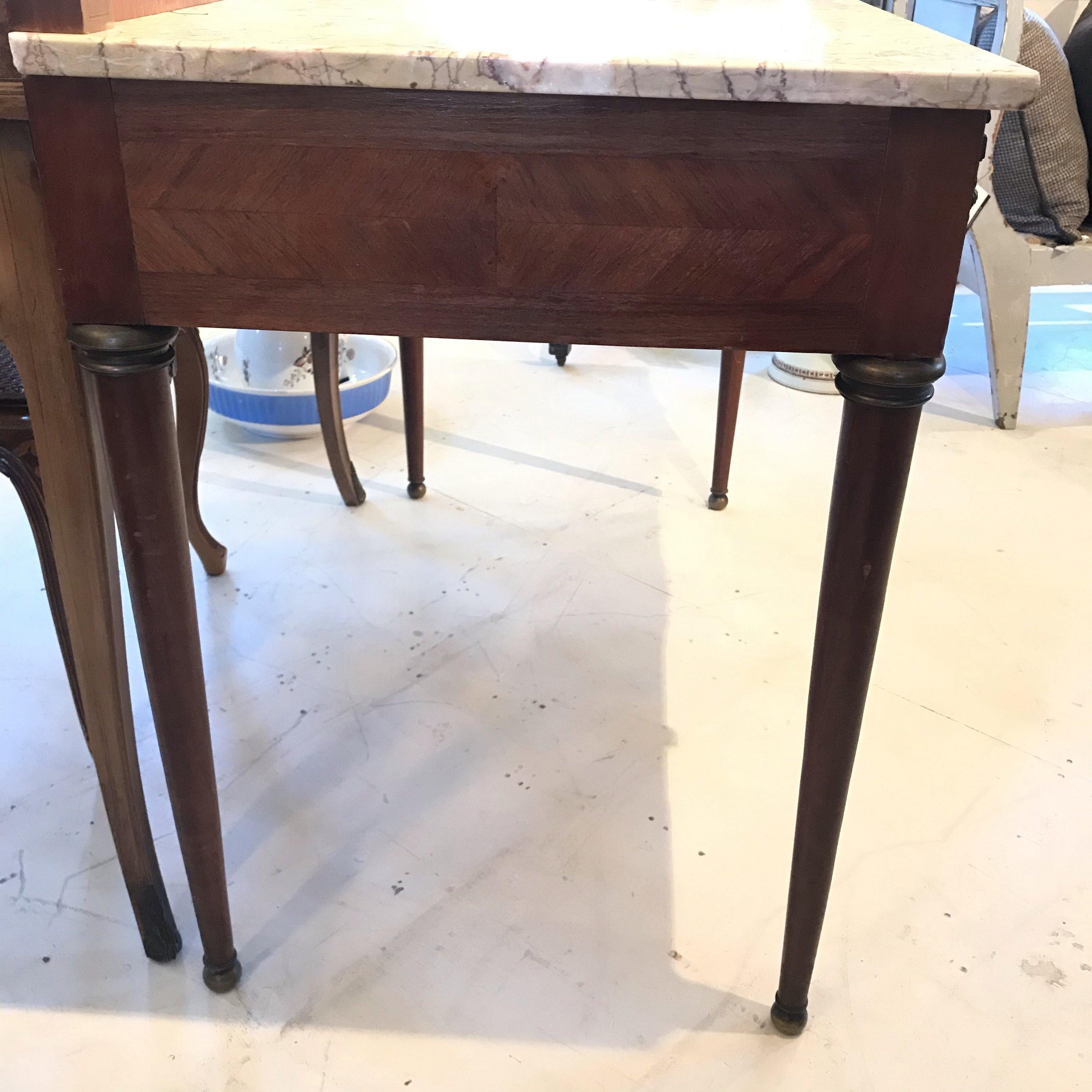French Louis XVI Style Marble-Top Dressing Table 9