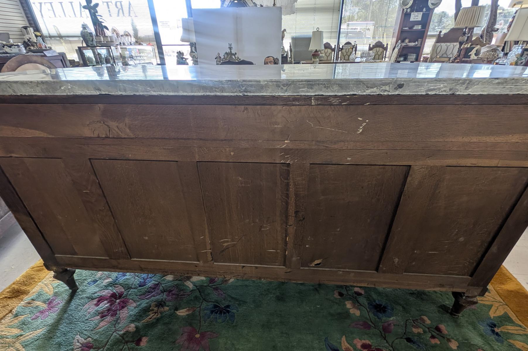 Credenza francese in stile Luigi XVI con piano in marmo e mogano in vendita 8