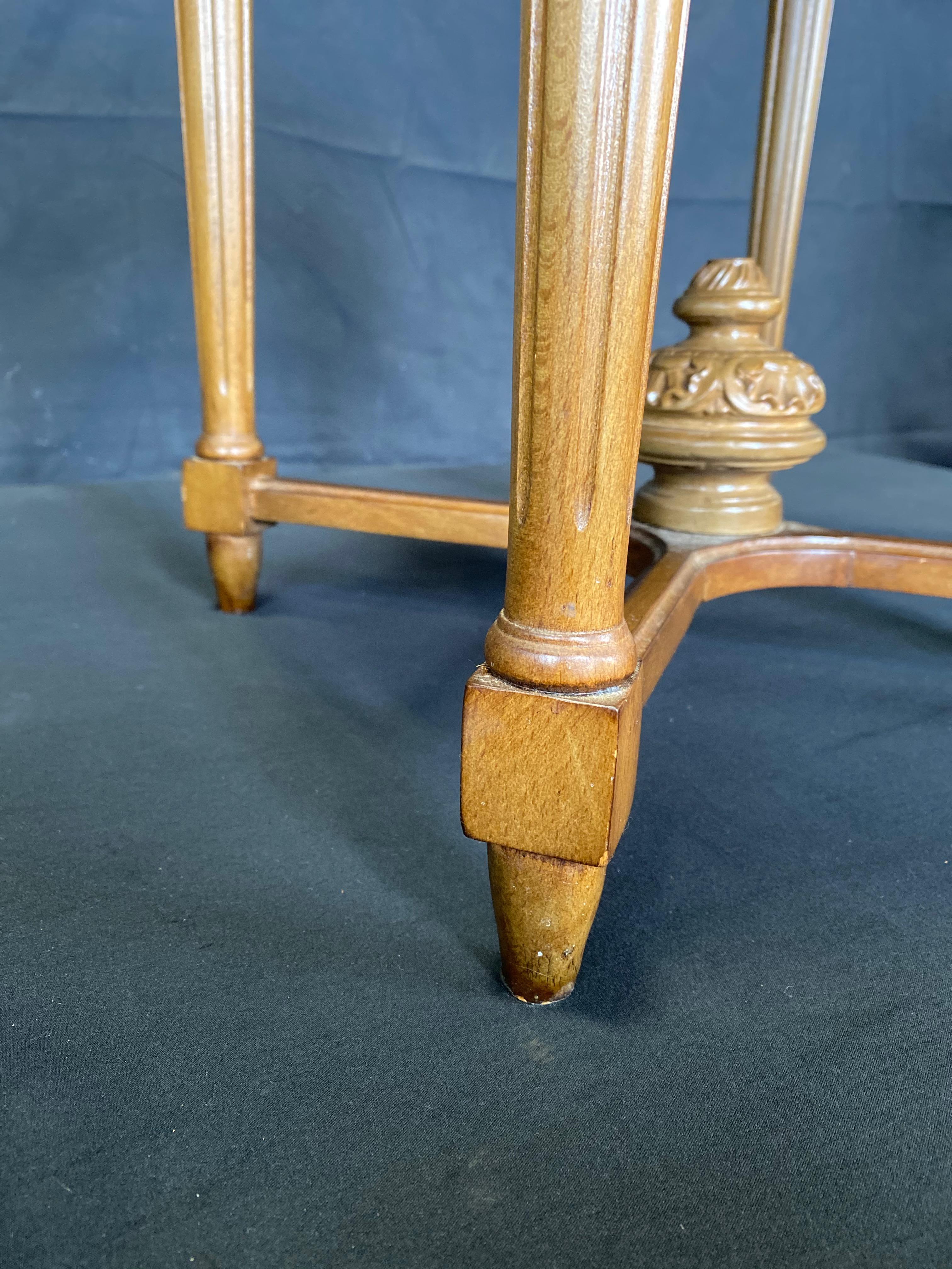 French Louis XVI Style Marble Top Side Table or Night Stand  In Good Condition In Hopewell, NJ