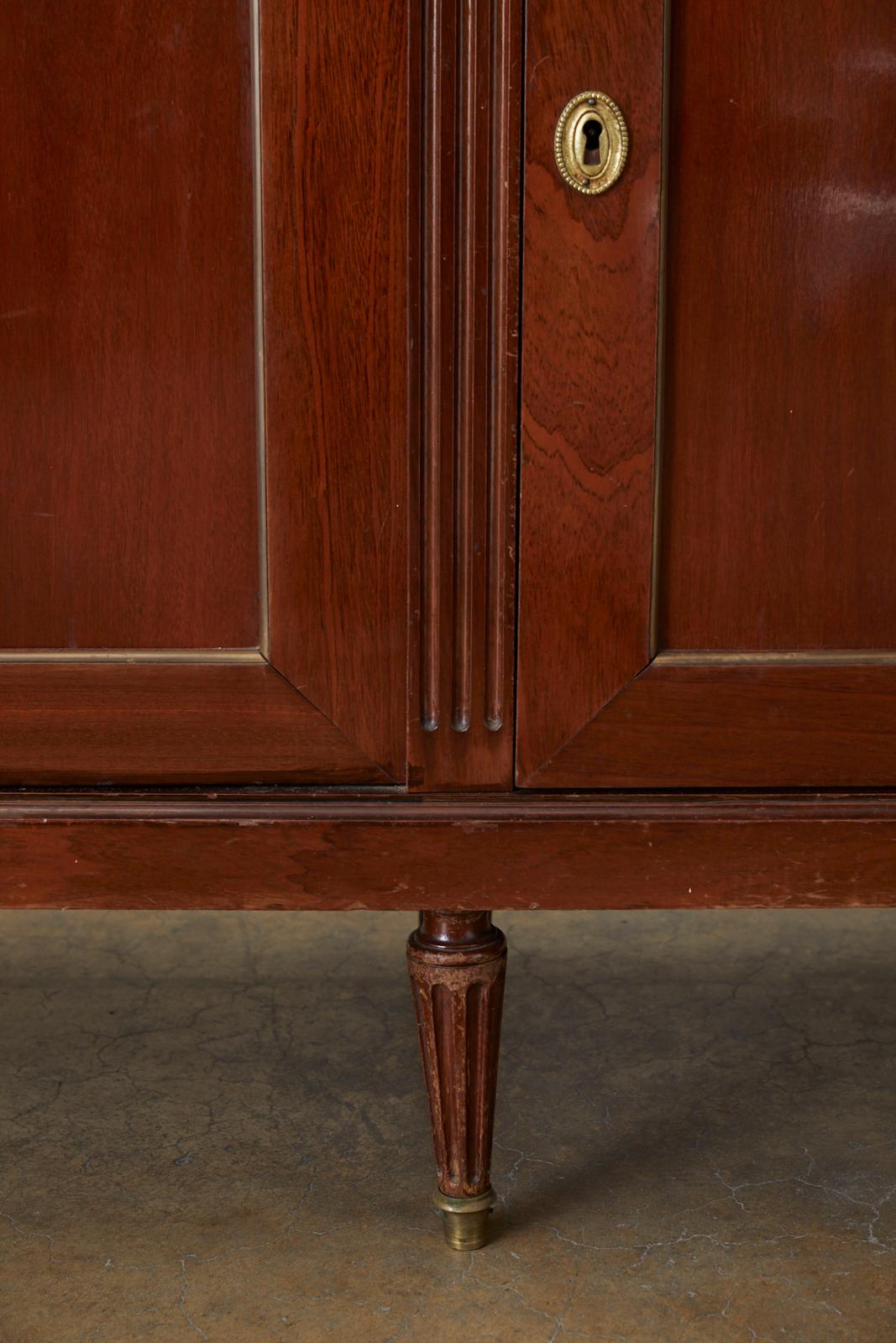 French Louis XVI Style Marble-Top Sideboard Enfilade 4