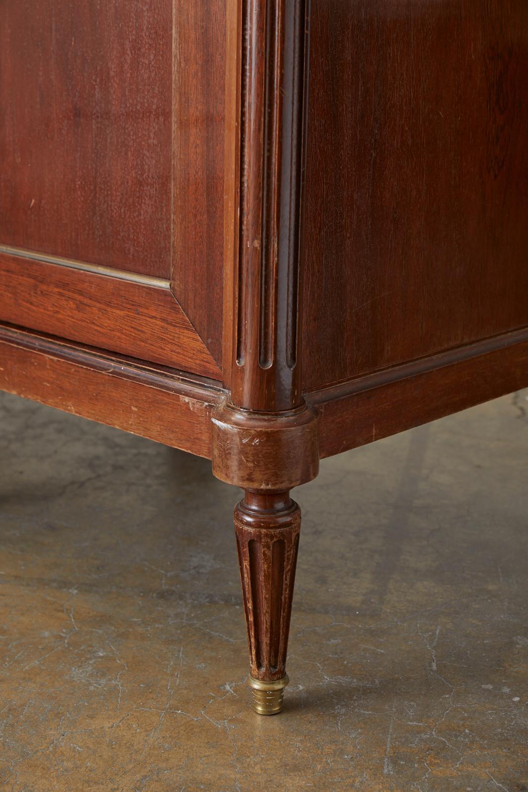 French Louis XVI Style Marble-Top Sideboard Enfilade 9