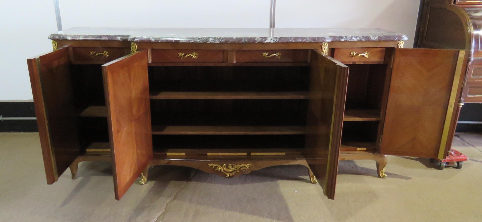 French Louis XVI Style Marble-Top Sideboard 5