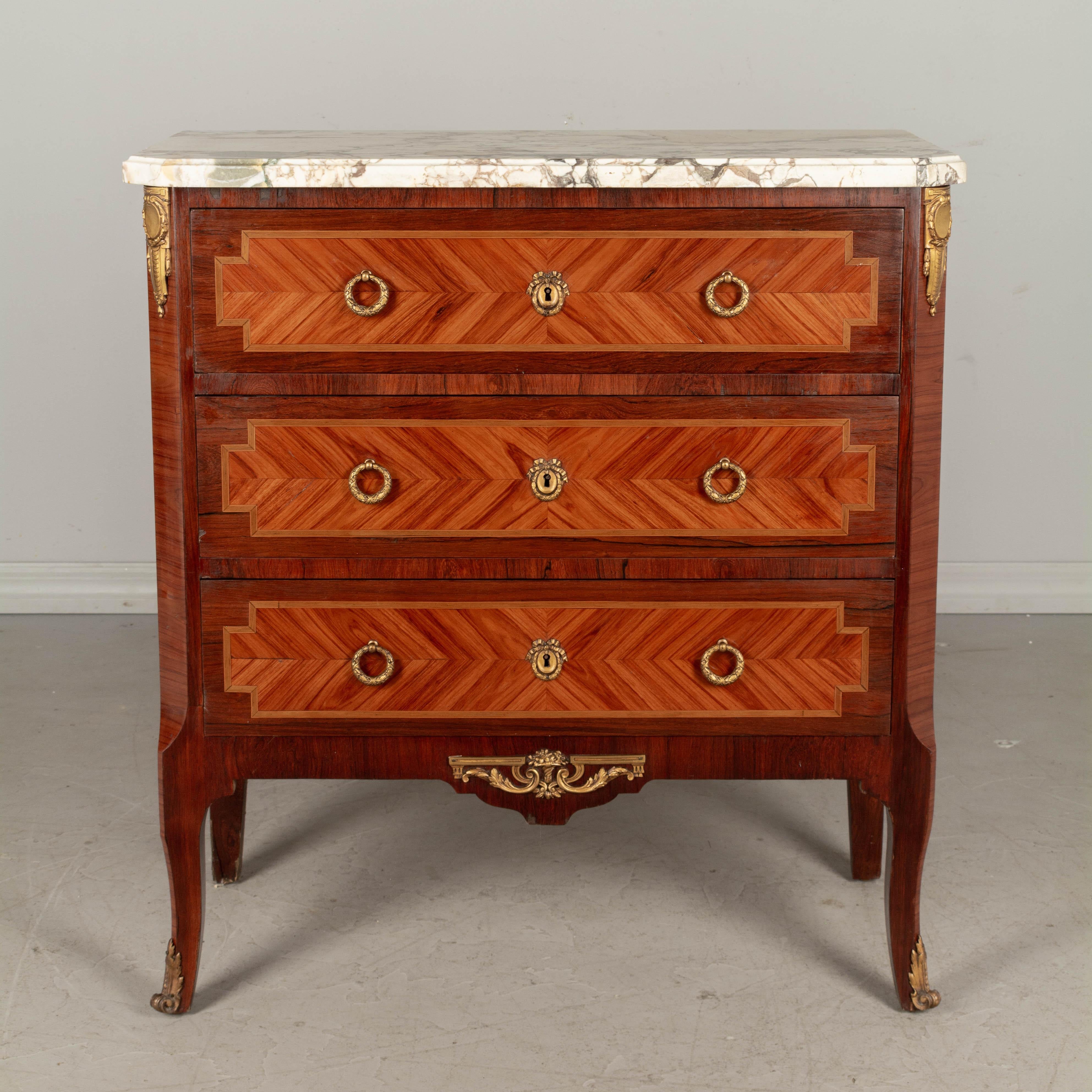French Louis XVI Style Marquetry Commode 4