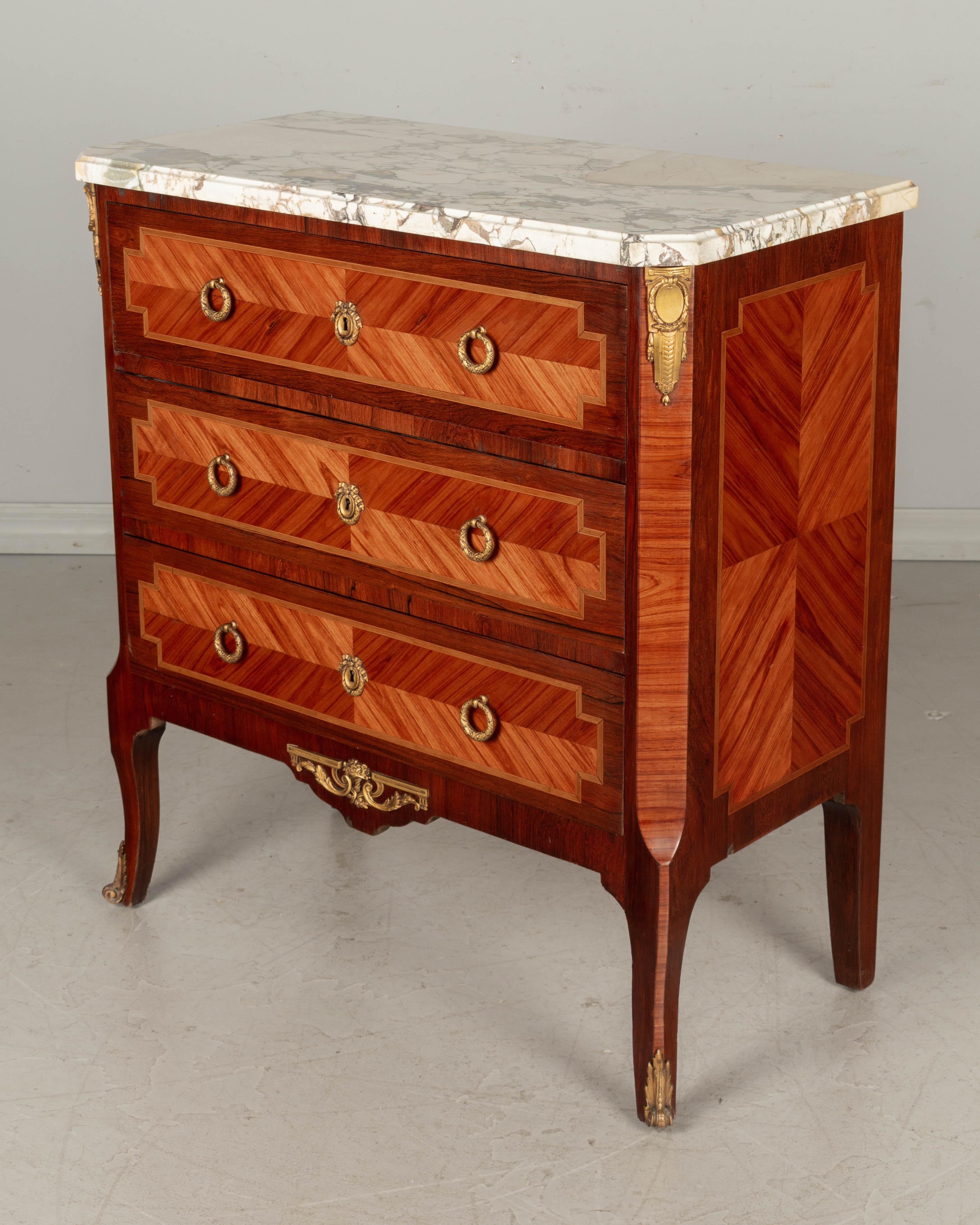 Inlay French Louis XVI Style Marquetry Commode