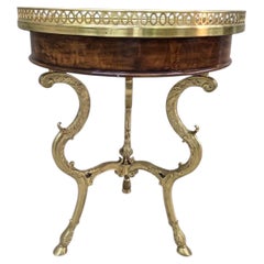 French Louis XVI Style Marquetry Gueridon Side Table
