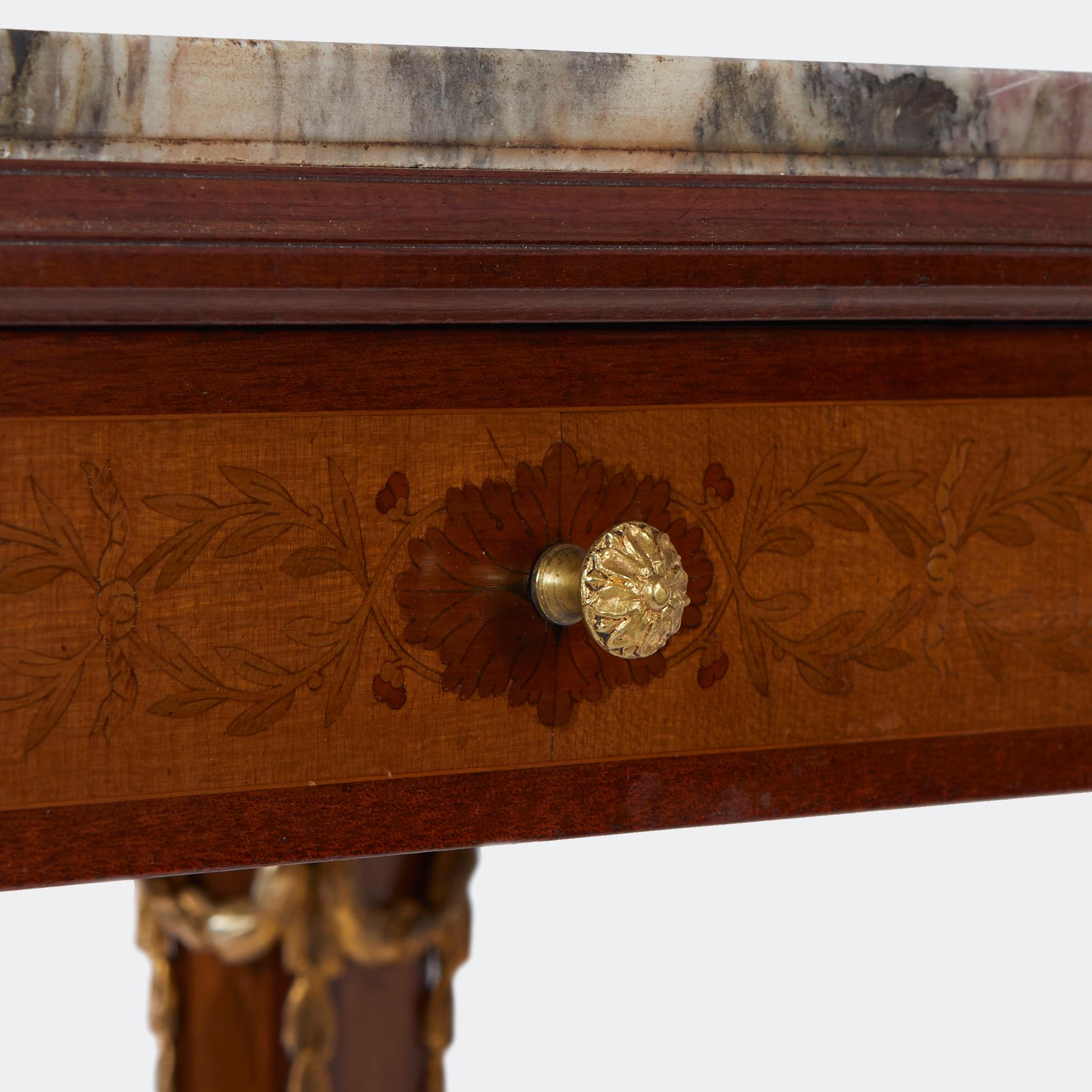 Early 20th Century French Louis XVI Style Marquetry Inlaid Side Table
