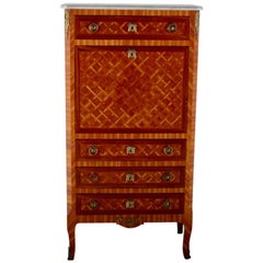 French Louis XVI-Style Marquetry Secretary