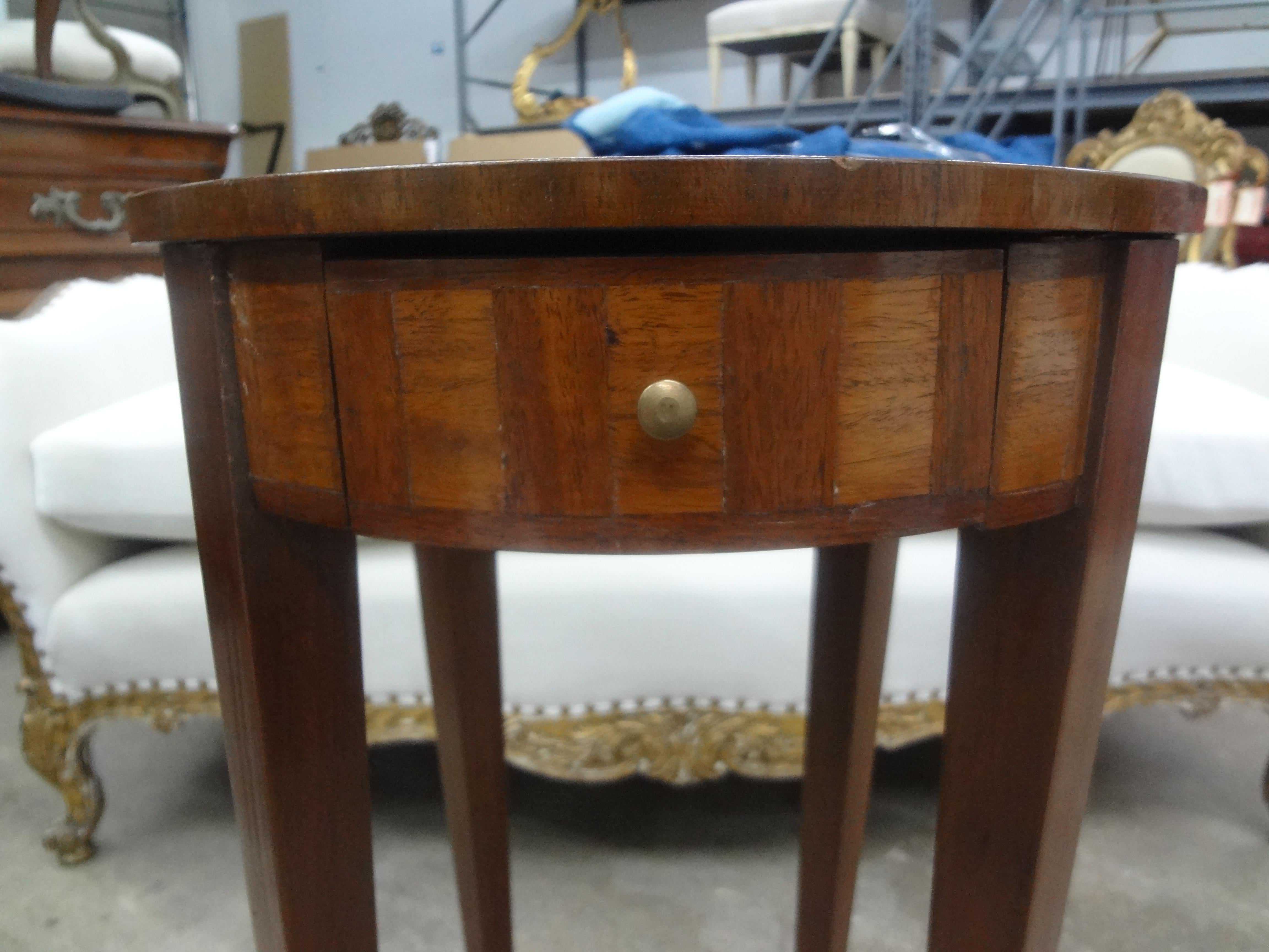 Wood French Louis XVI Style Marquetry Table For Sale