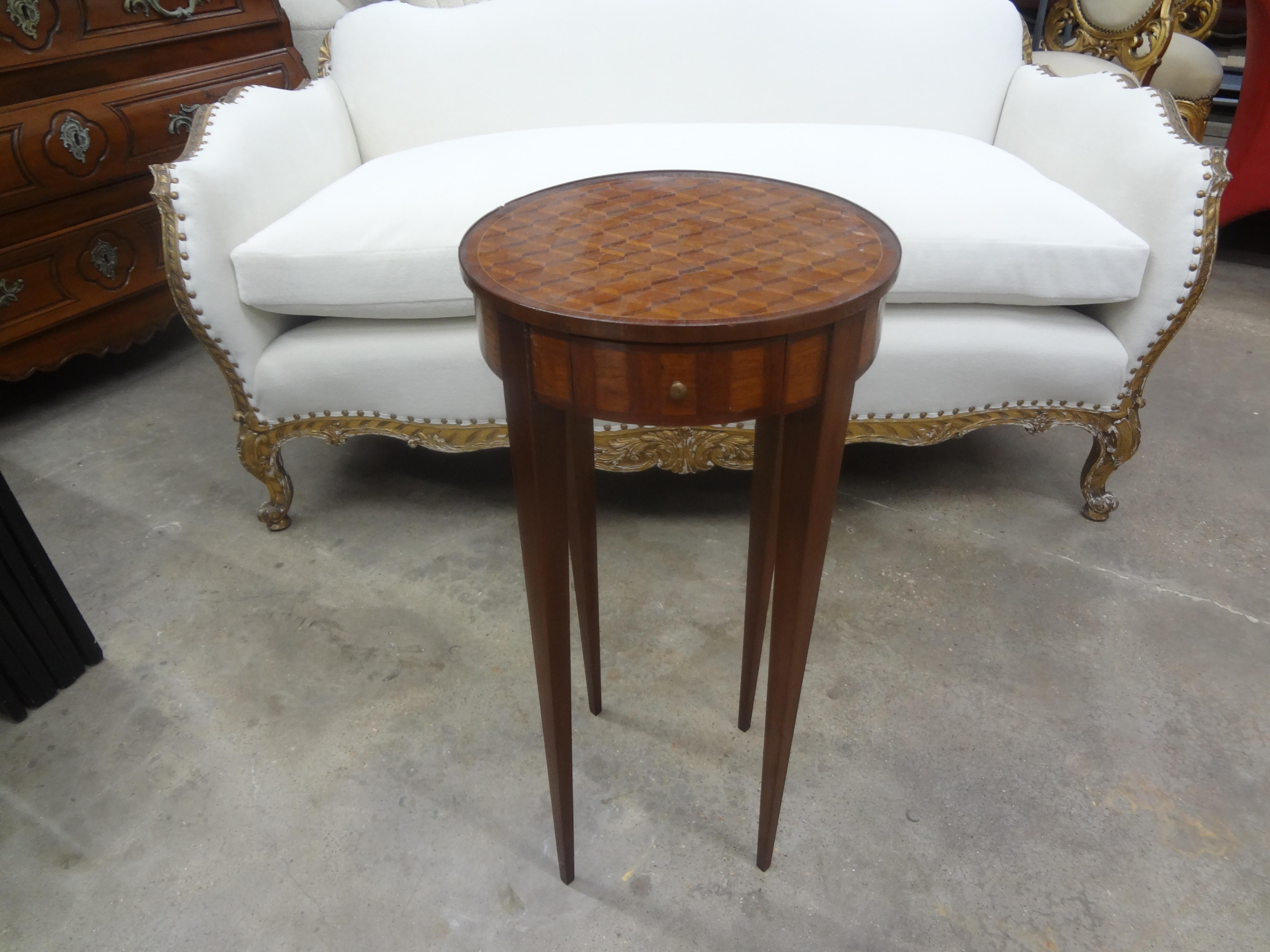 French Louis XVI Style Marquetry Table For Sale 6