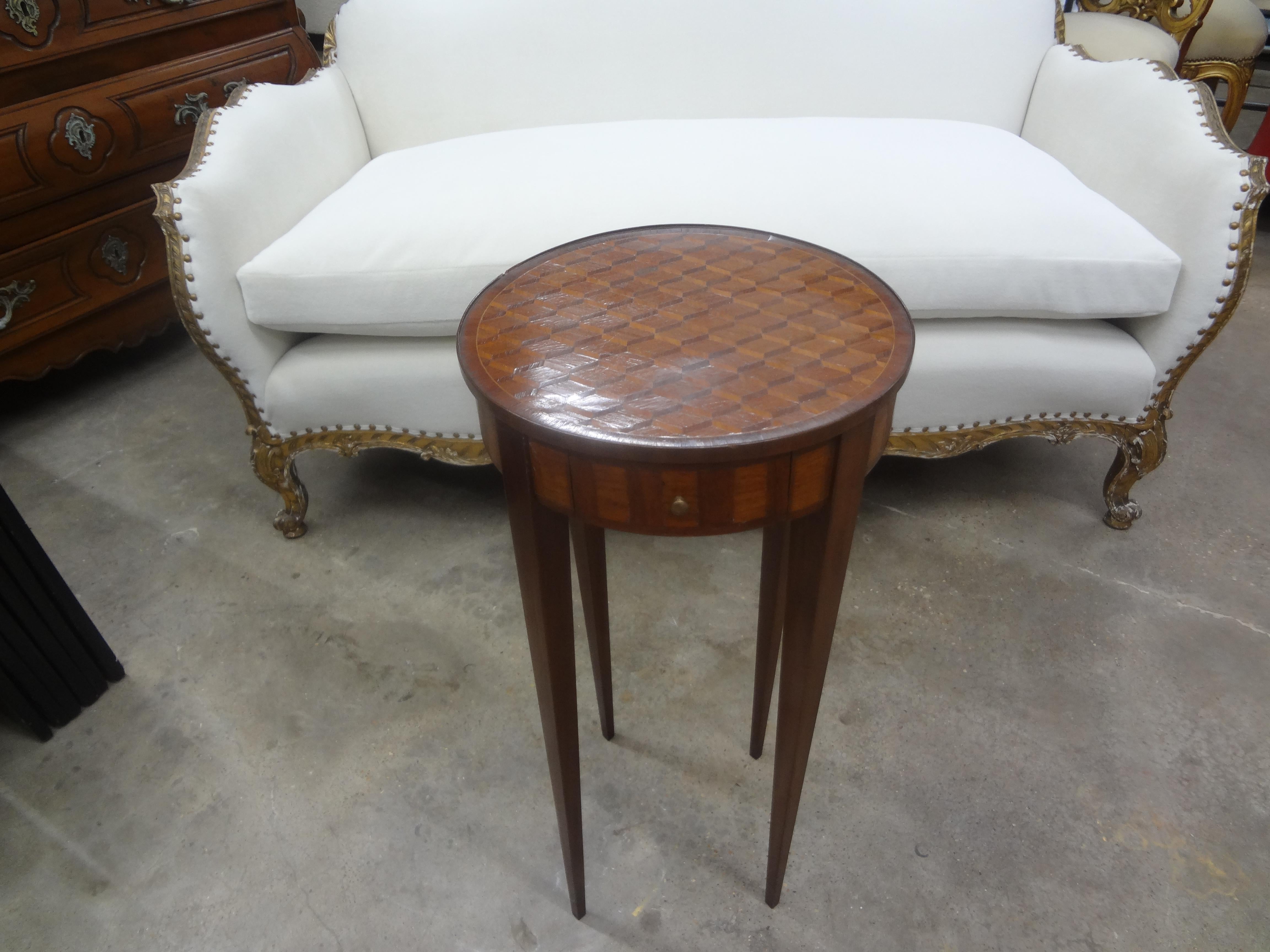 French Louis XVI Style Marquetry Table For Sale 7