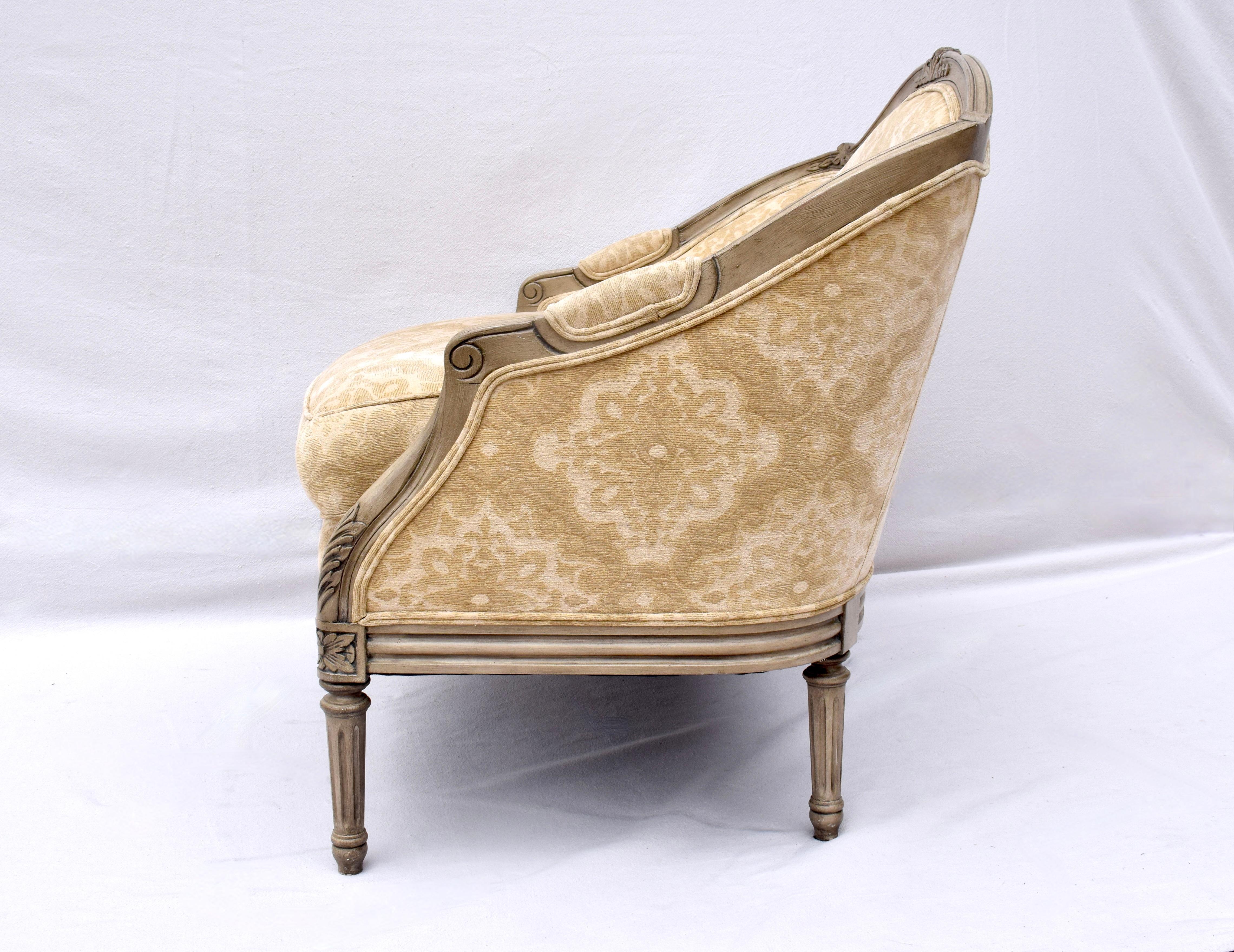 French Louis XvI Style Marquise Chair & Ottoman For Sale 2