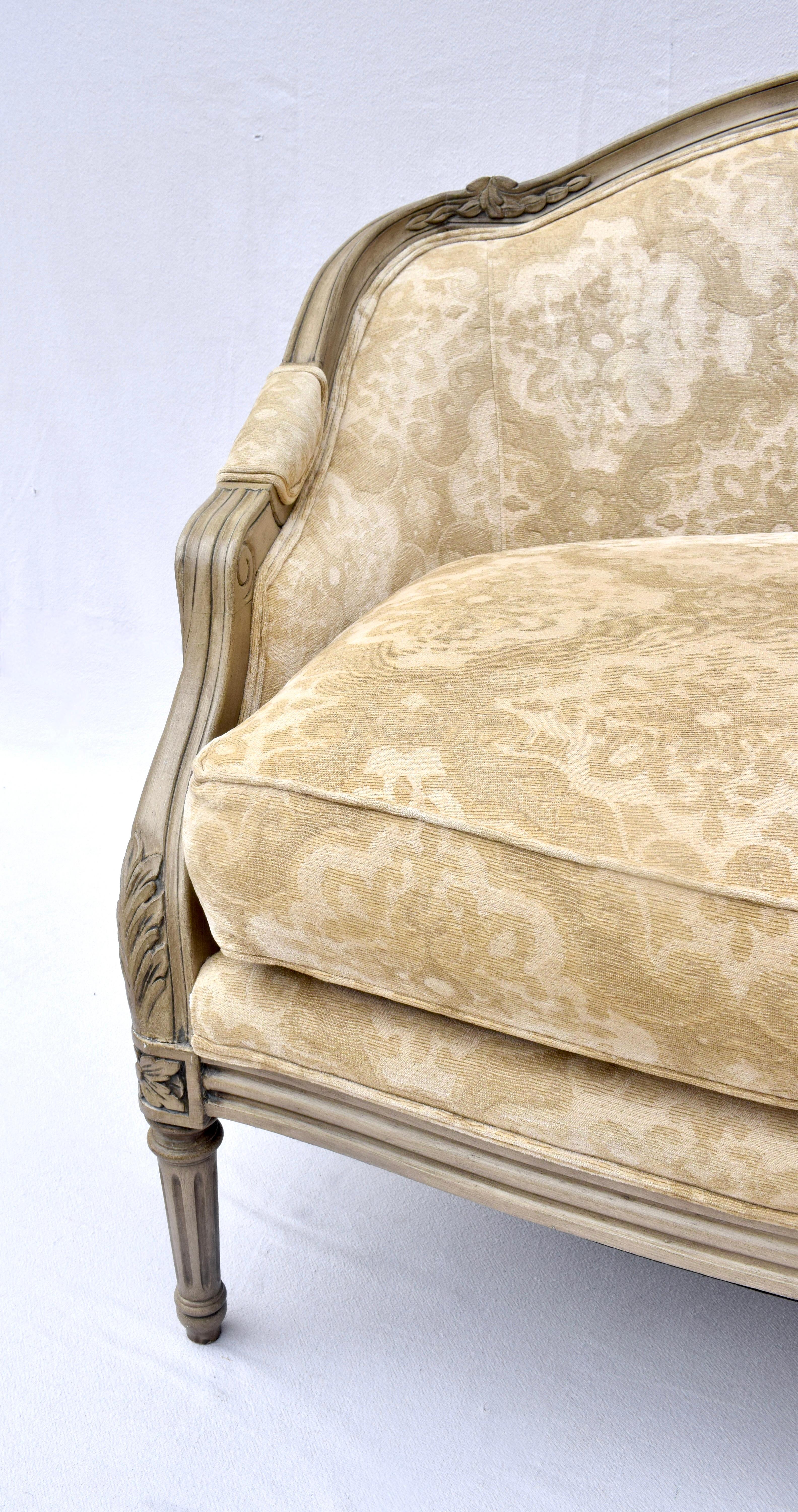 French Louis XvI Style Marquise Chair & Ottoman For Sale 6