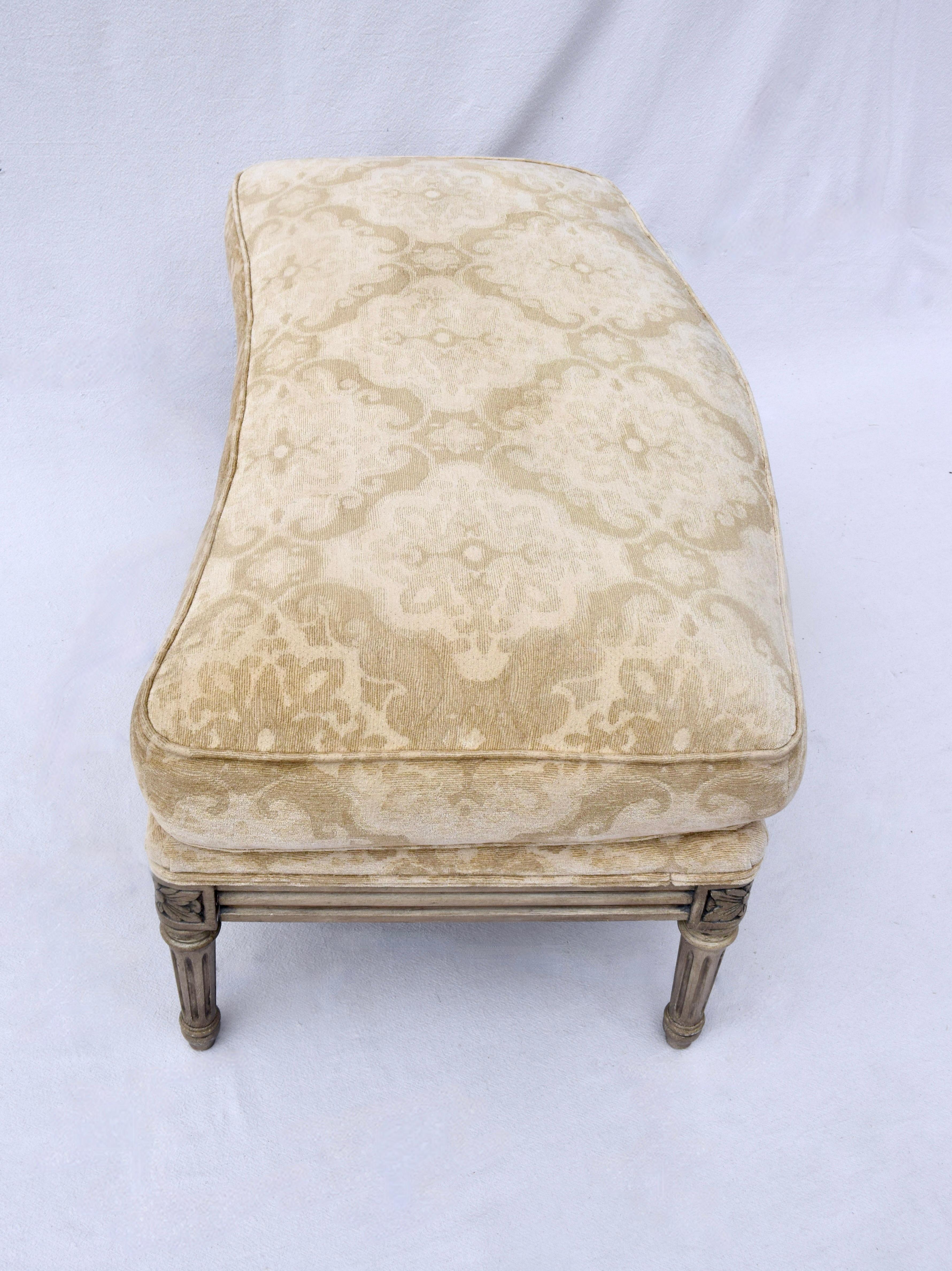 French Louis XvI Style Marquise Chair & Ottoman For Sale 7