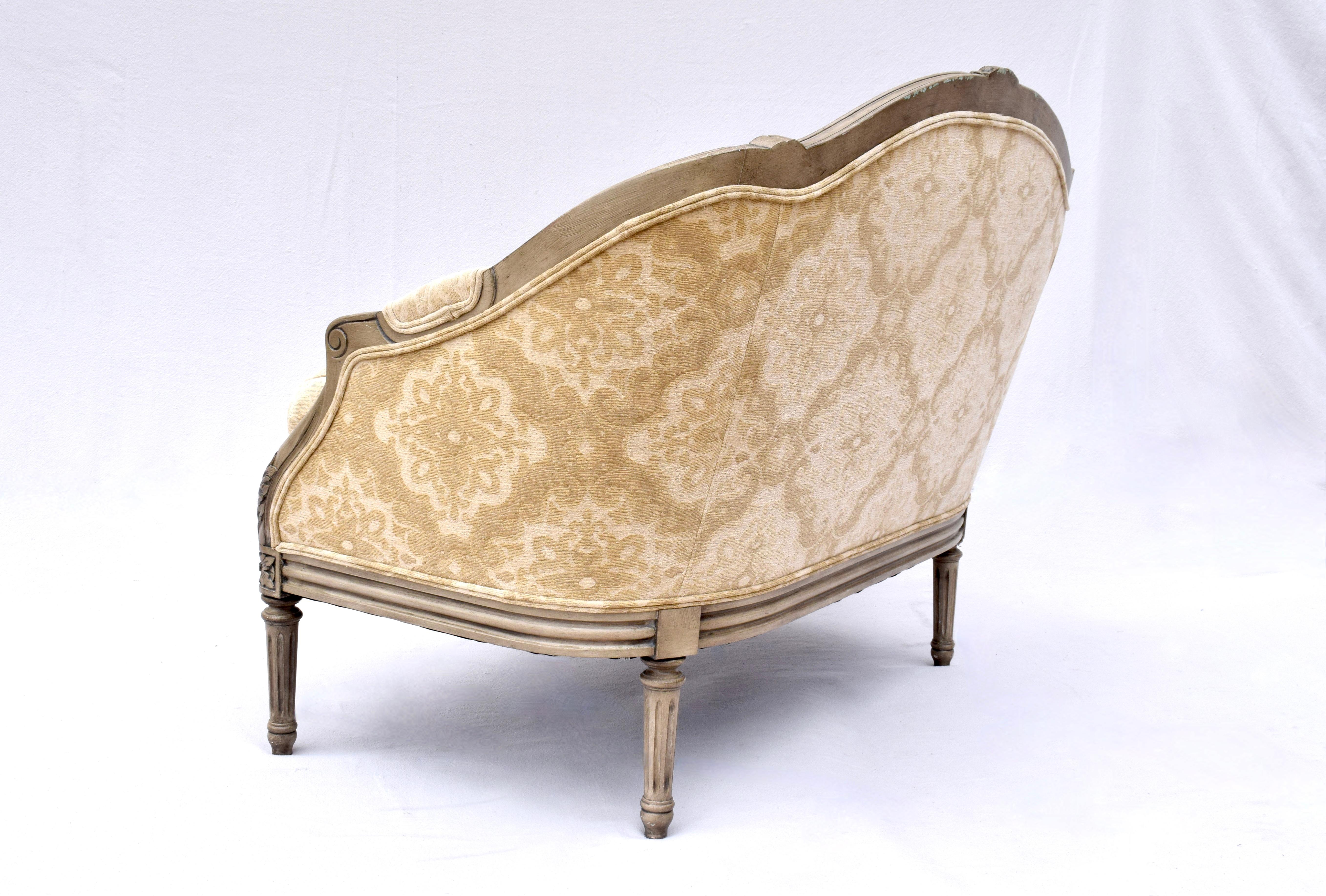 French Louis XvI Style Marquise Chair & Ottoman For Sale 1