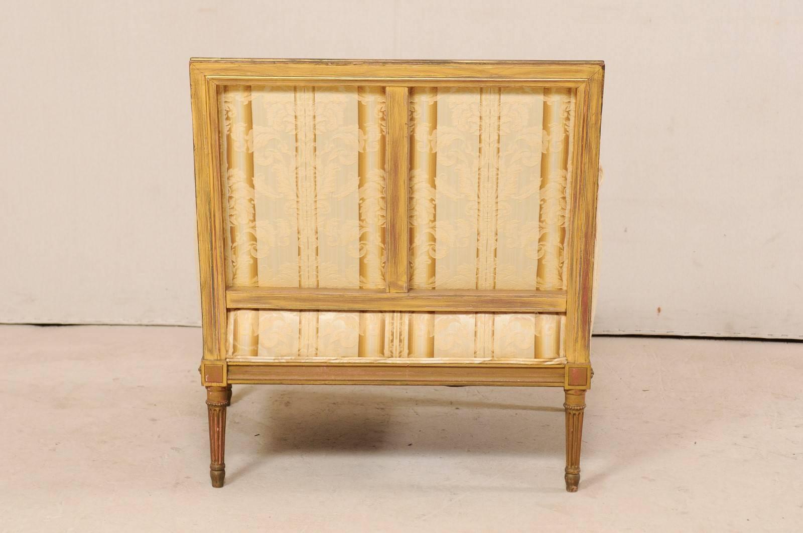 French Louis XVI Style Marquise Late 19th Century Armchair with Wide Seat 2