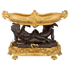 French Louis XVI Style Mid-19th Century Ormolu and Patinated Bronze Centerpiece