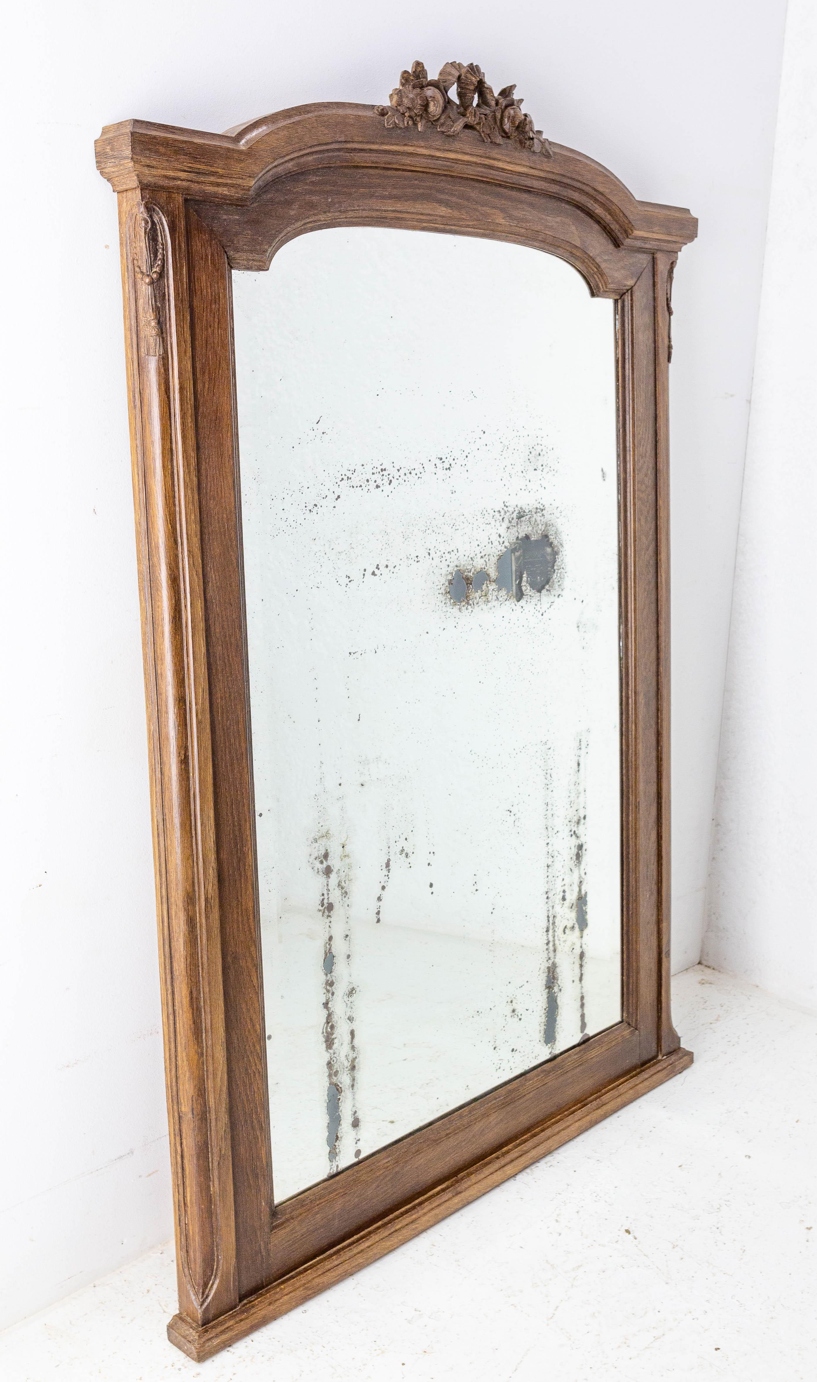 French Louis XVI Style Mirror, circa 1900 In Good Condition In Labrit, Landes