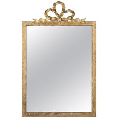 French Louis XVI Style Mirror with Brass Frame, Early 1900s French Louis XVI Style Mirror with Brass Frame, Early 1900s