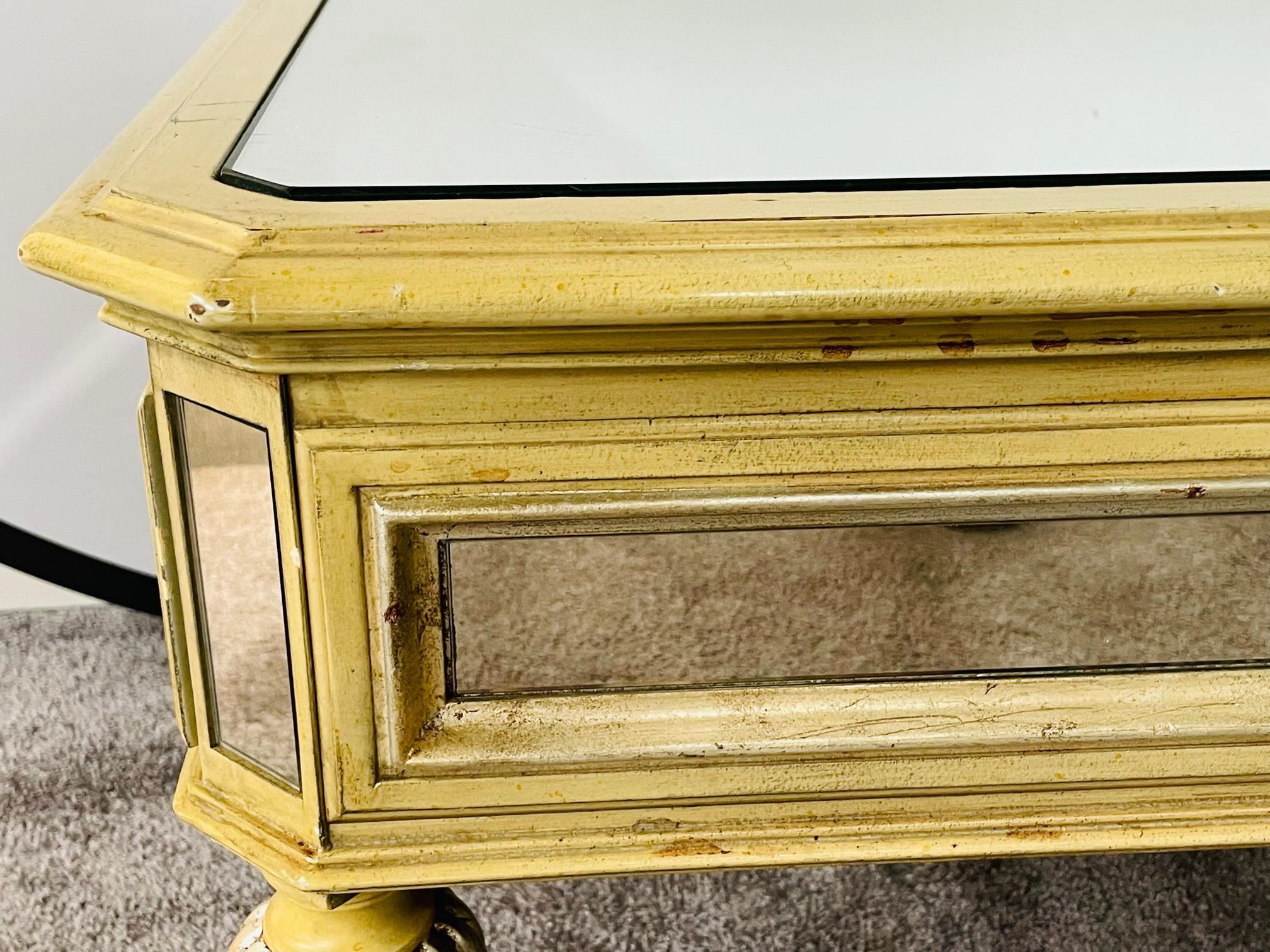 French Louis XVI Style Mirrored Coffee Table 2