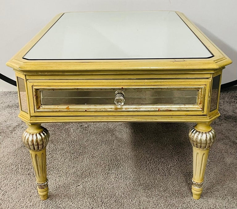French Louis XVI Style Mirrored Coffee Table For Sale at 1stDibs