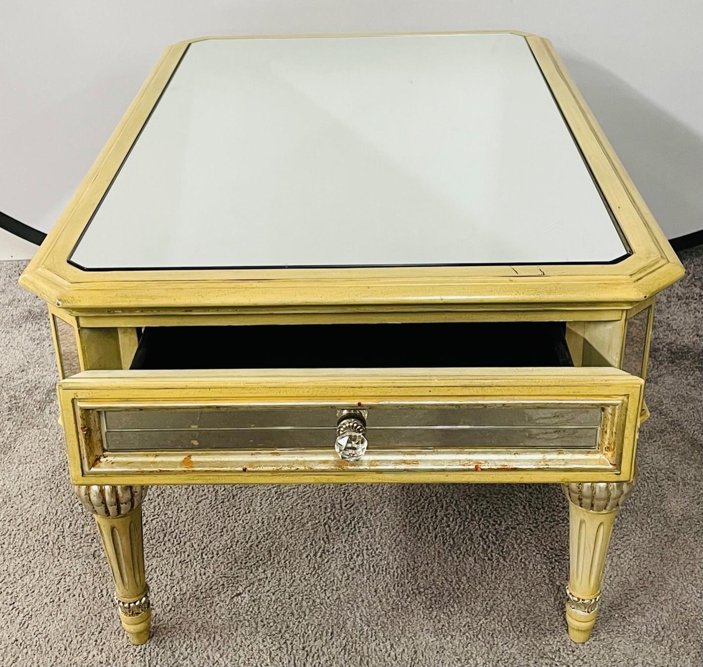 French Louis XVI Style Mirrored Coffee Table 5