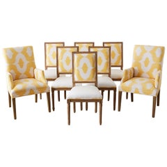 French Louis XVI Style Neoclassical Oak Dining Suite