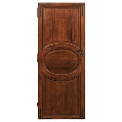 French Louis XVI Style Oak Single Door with Molded Oval Panel, circa 1820