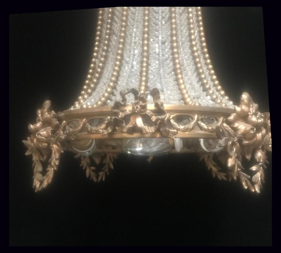 French Louis XVI Style Ormolu and Crystal Chandelier, 19th Century 6