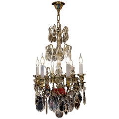 French Louis XVI Style, Ormolu and Cut Crystal Small Chandelier by Baccarat