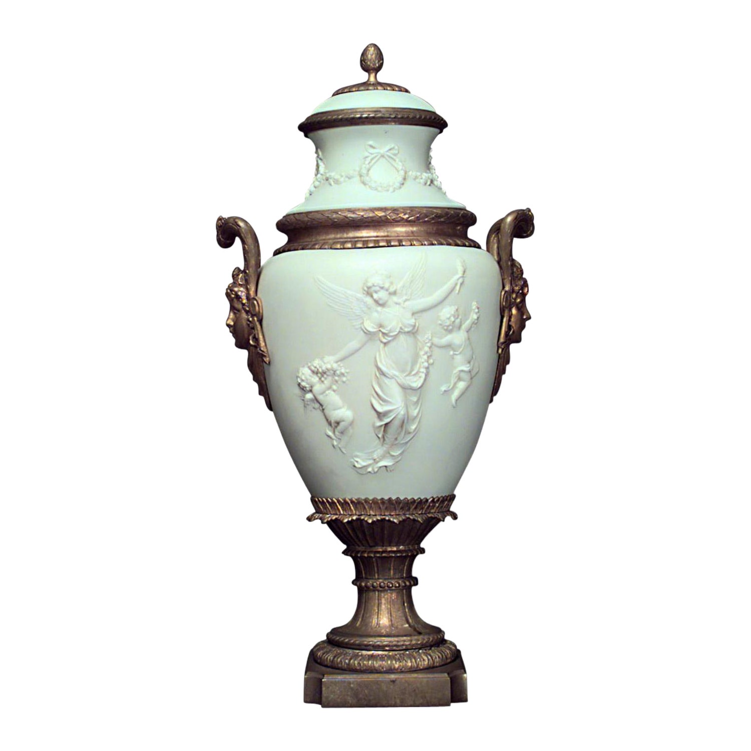 French Louis XVI Style Ormolu and Porcelain Vase For Sale