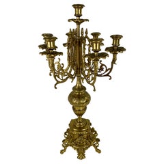 French Louis XVI Style Ormolu Bronze 7 Arms Candelabra, a Pair