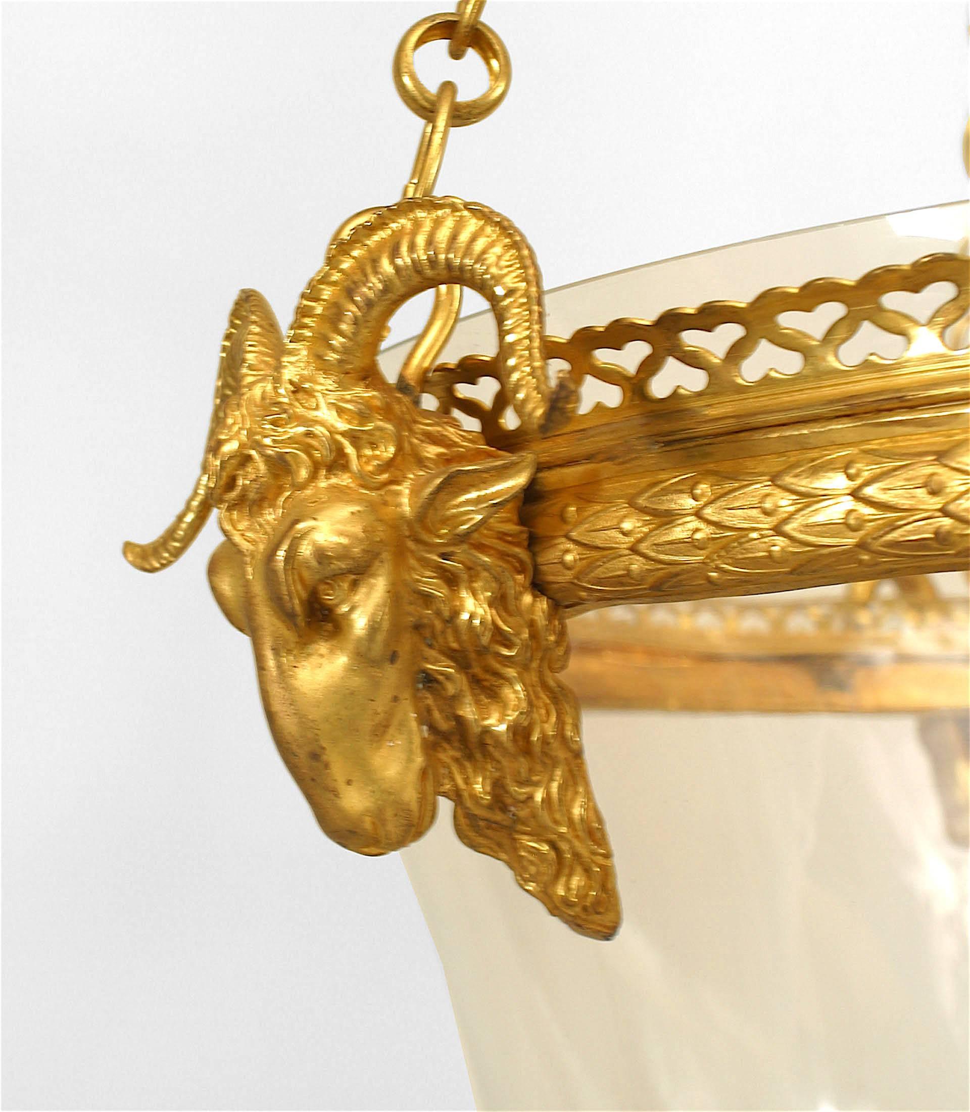 French Louis XVI Style Ormolu Lantern In Good Condition In New York, NY