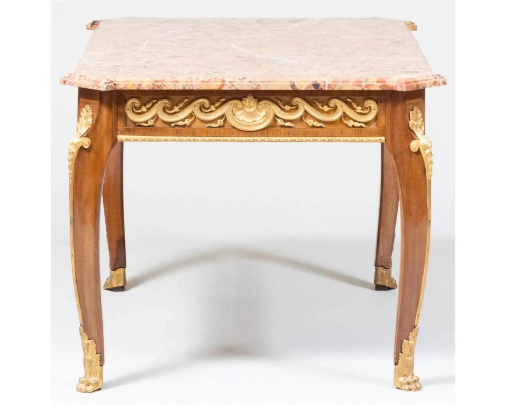 19th Century French Louis XVI Style Ormolu-Mounted Mahogany Coffee Table, C. 1880 For Sale