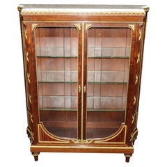 French Louis XVI Style Ormolu Mounted Marble Top Vitrine By Francois Alix