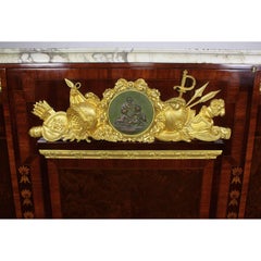 French Louis XVI Style Ormolu Mounted Military Armor Commode Attr. Mâison Millet