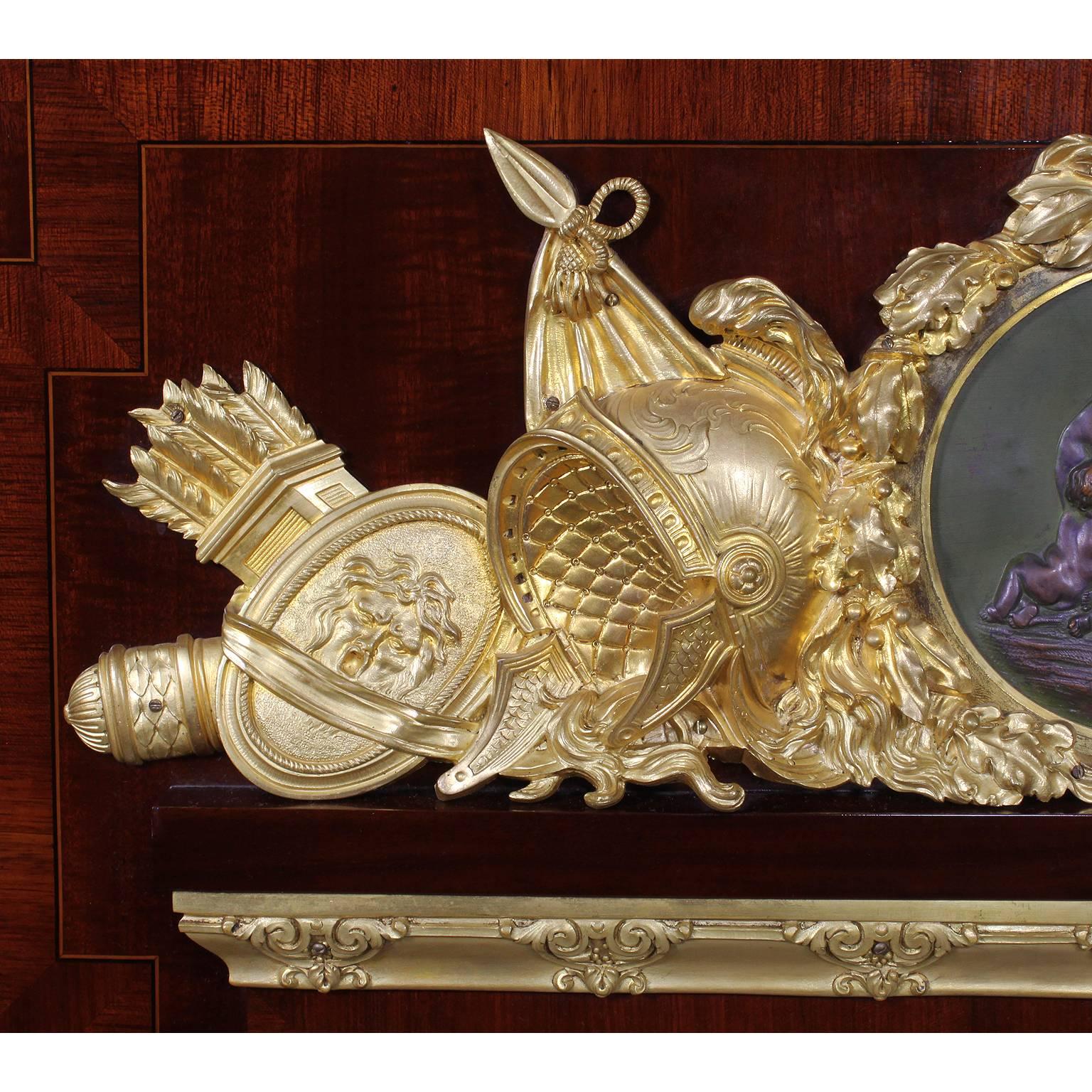 Gilt French Louis XVI Style Ormolu Mounted Military Armor Commode Attr. Mâison Millet For Sale