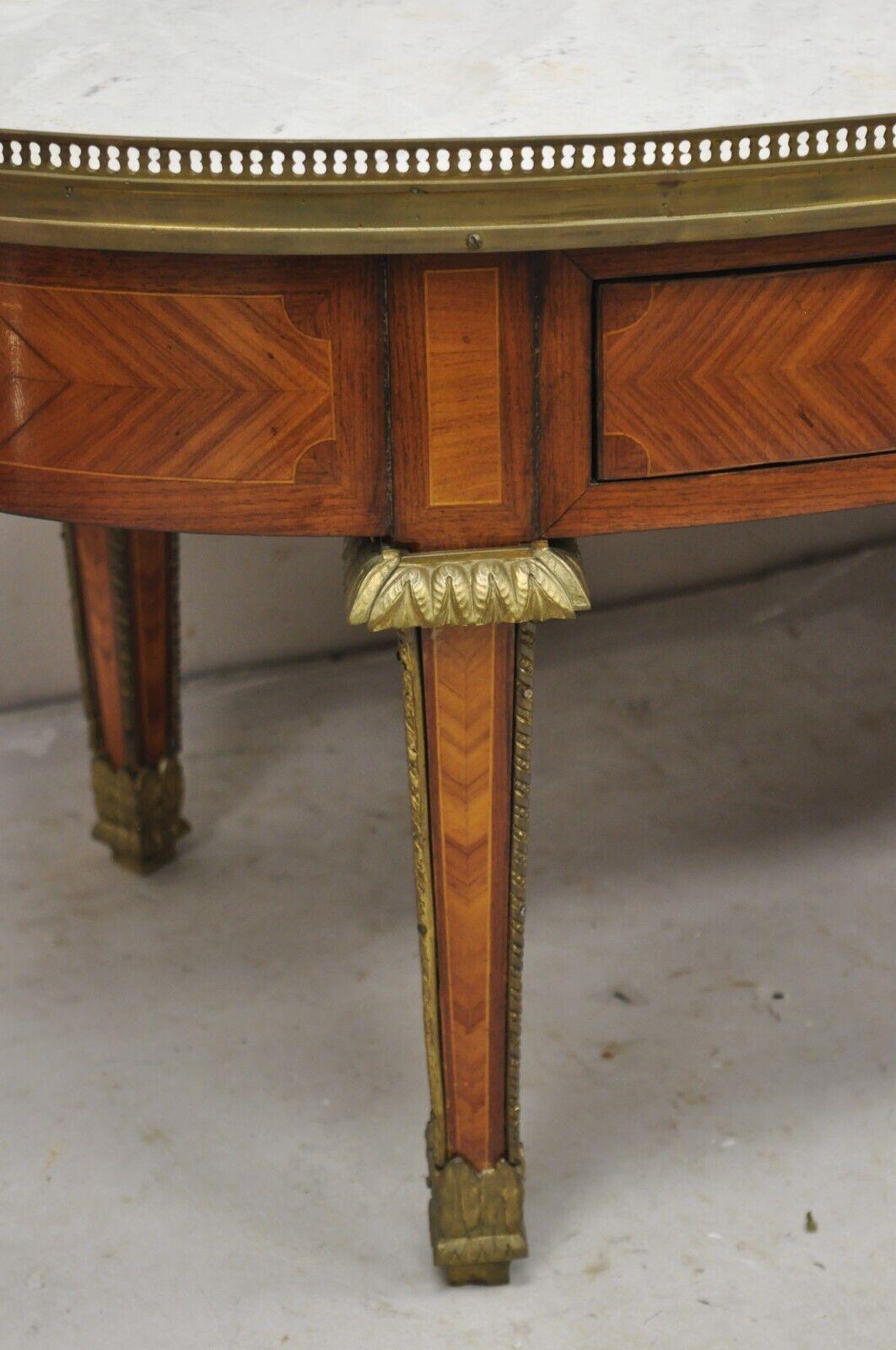 vintage oval marble coffee table