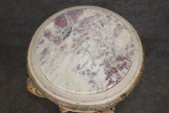 French Louis XVI Style Paint Decorated Gilt Marble Top Pedestal Plantstand