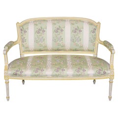 French Louis XVI Style Paint Decorated Settee