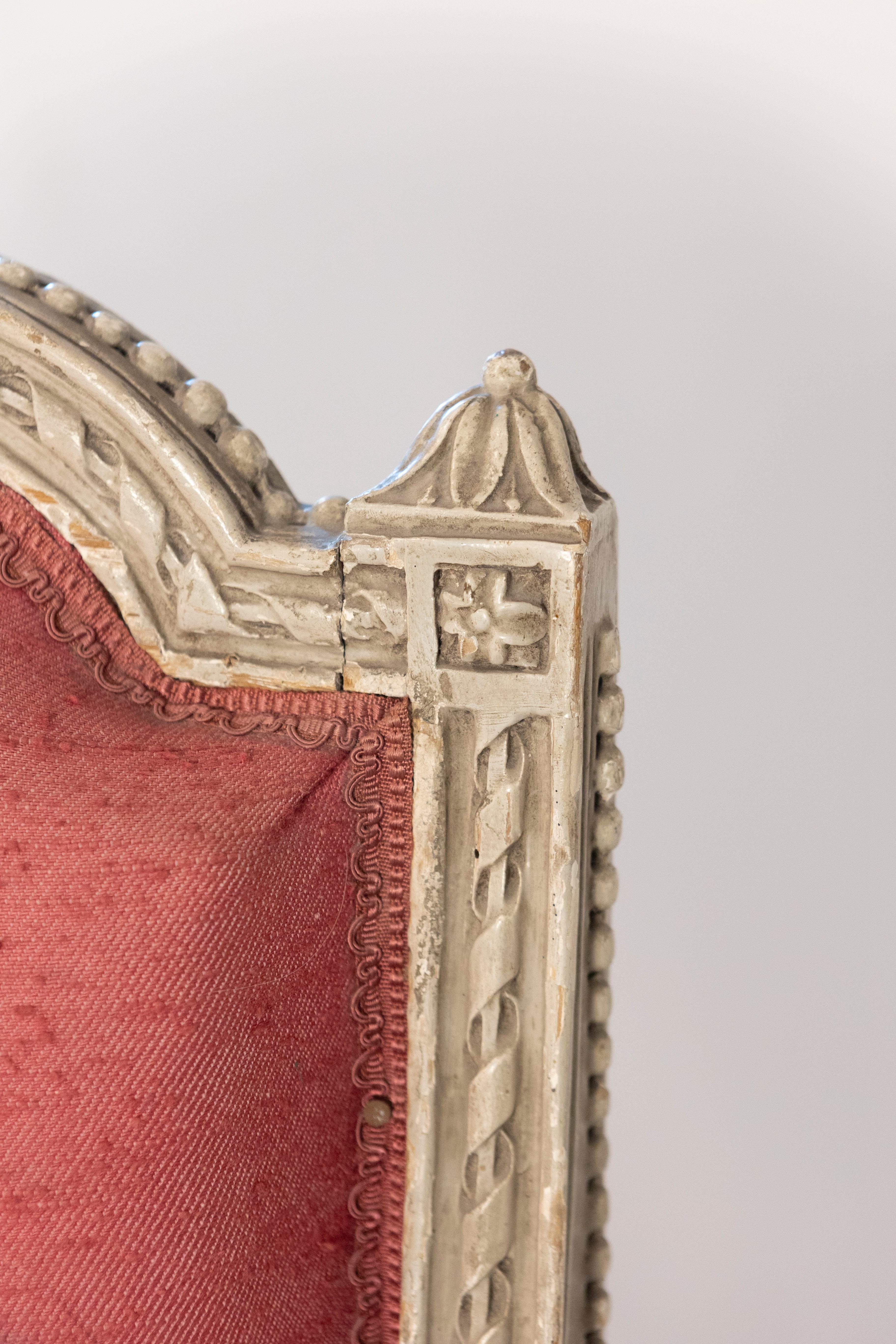 French Louis XVI Style Painted Armchairs with Richly Carved Décor, Sold Each For Sale 4
