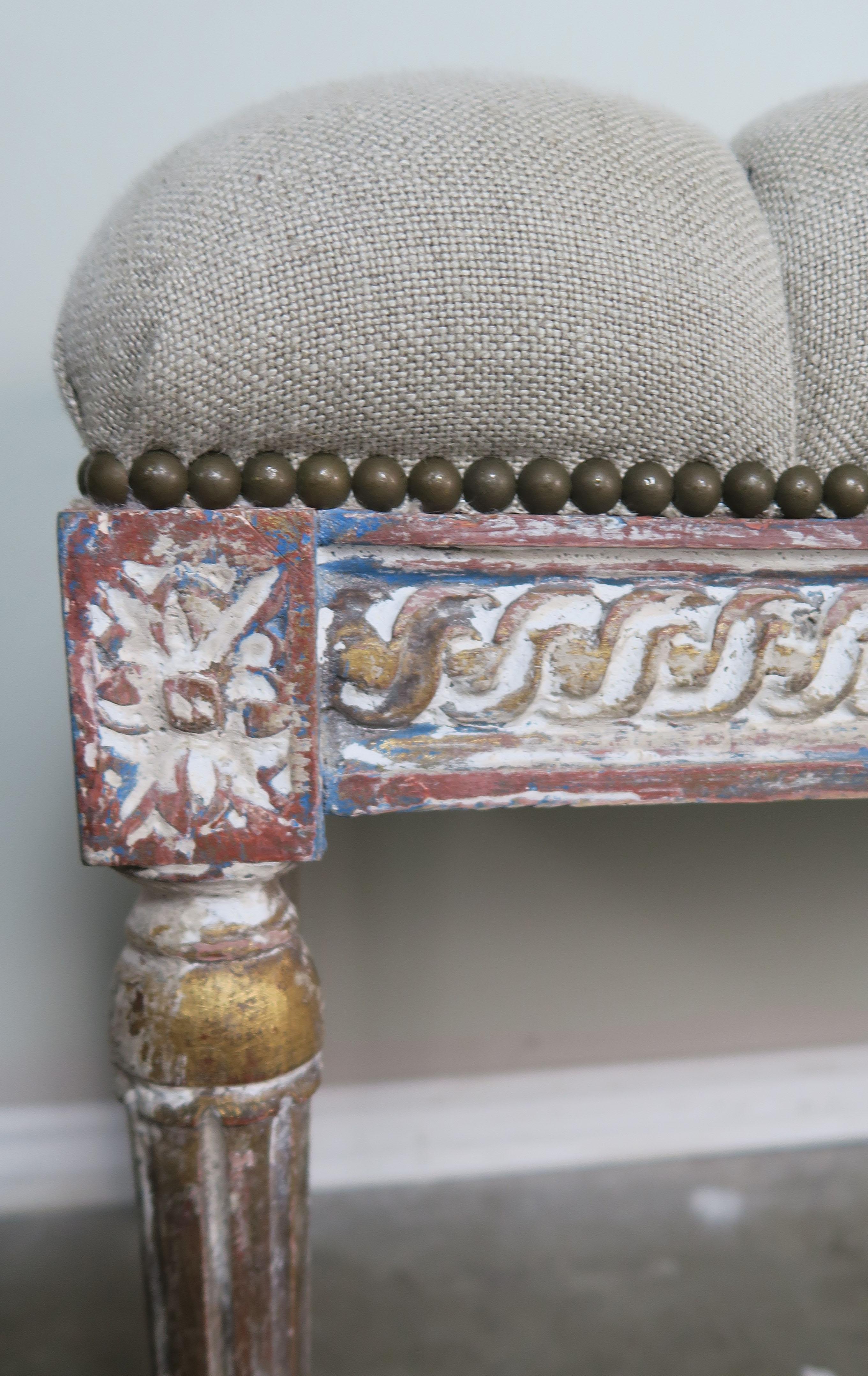 Mid-20th Century French Louis XVI Style Painted Bench, circa 1930