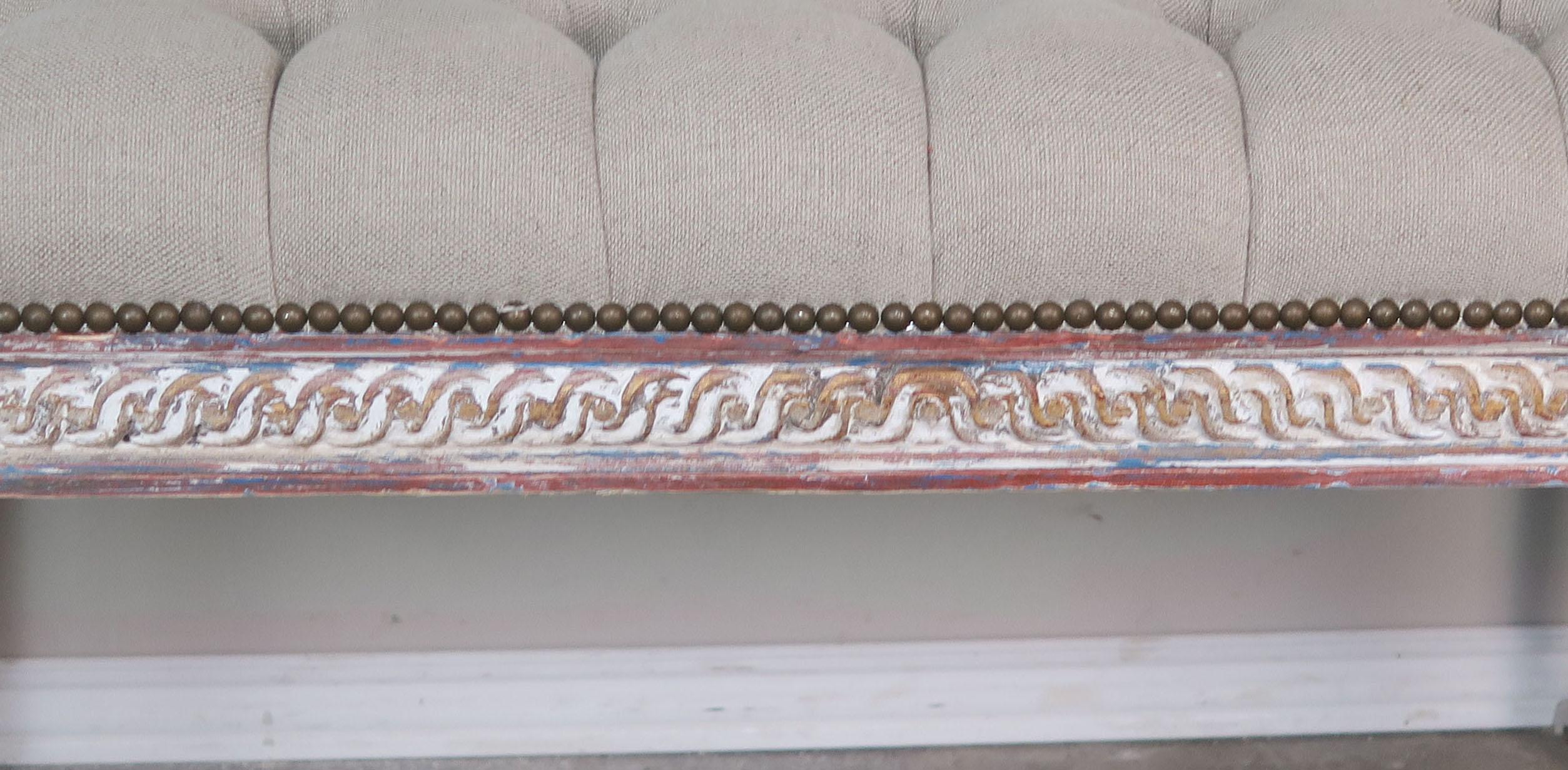 French Louis XVI Style Painted Bench, circa 1930 1