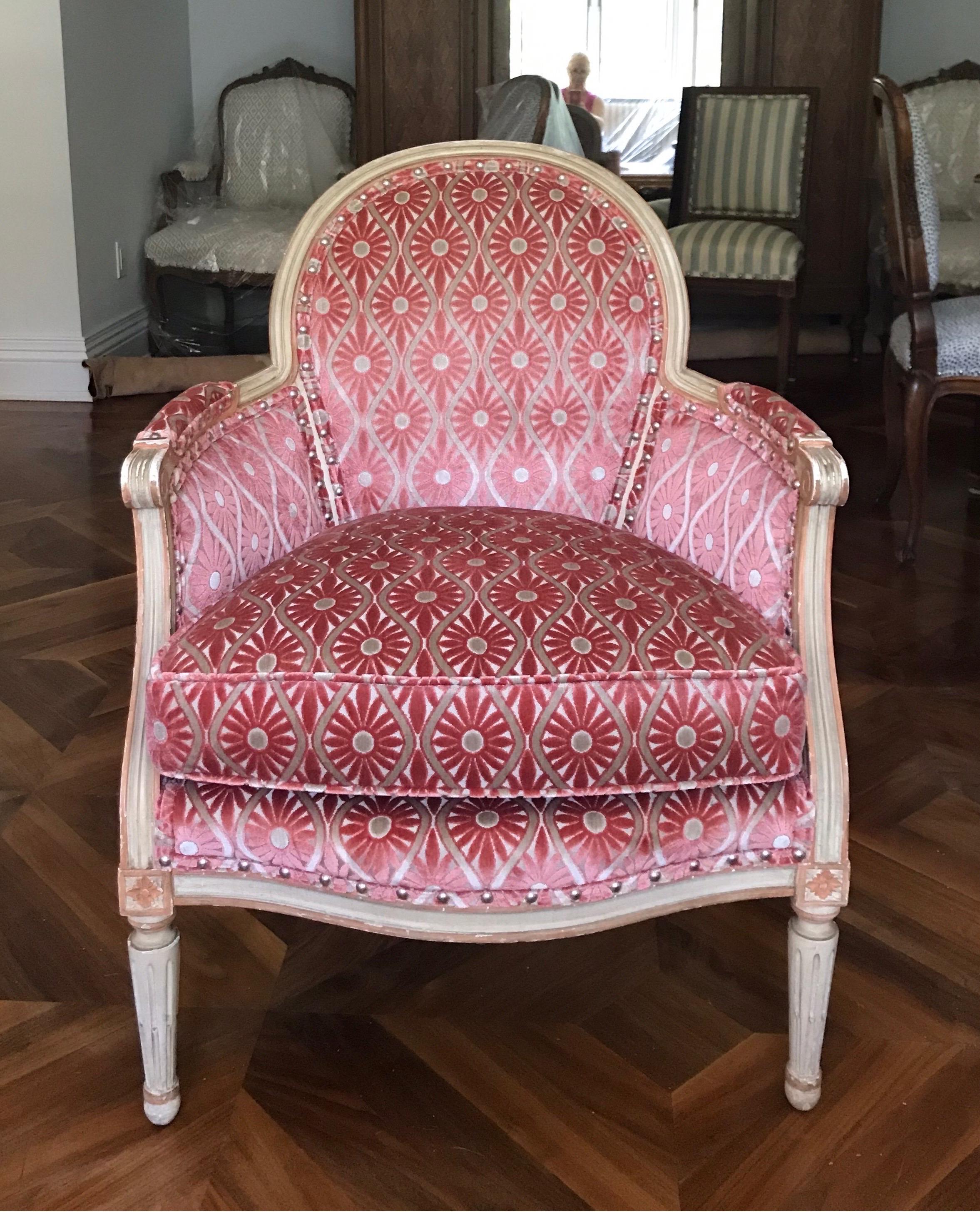 French Louis XVI Style Painted Bergère Chairs For Sale 5