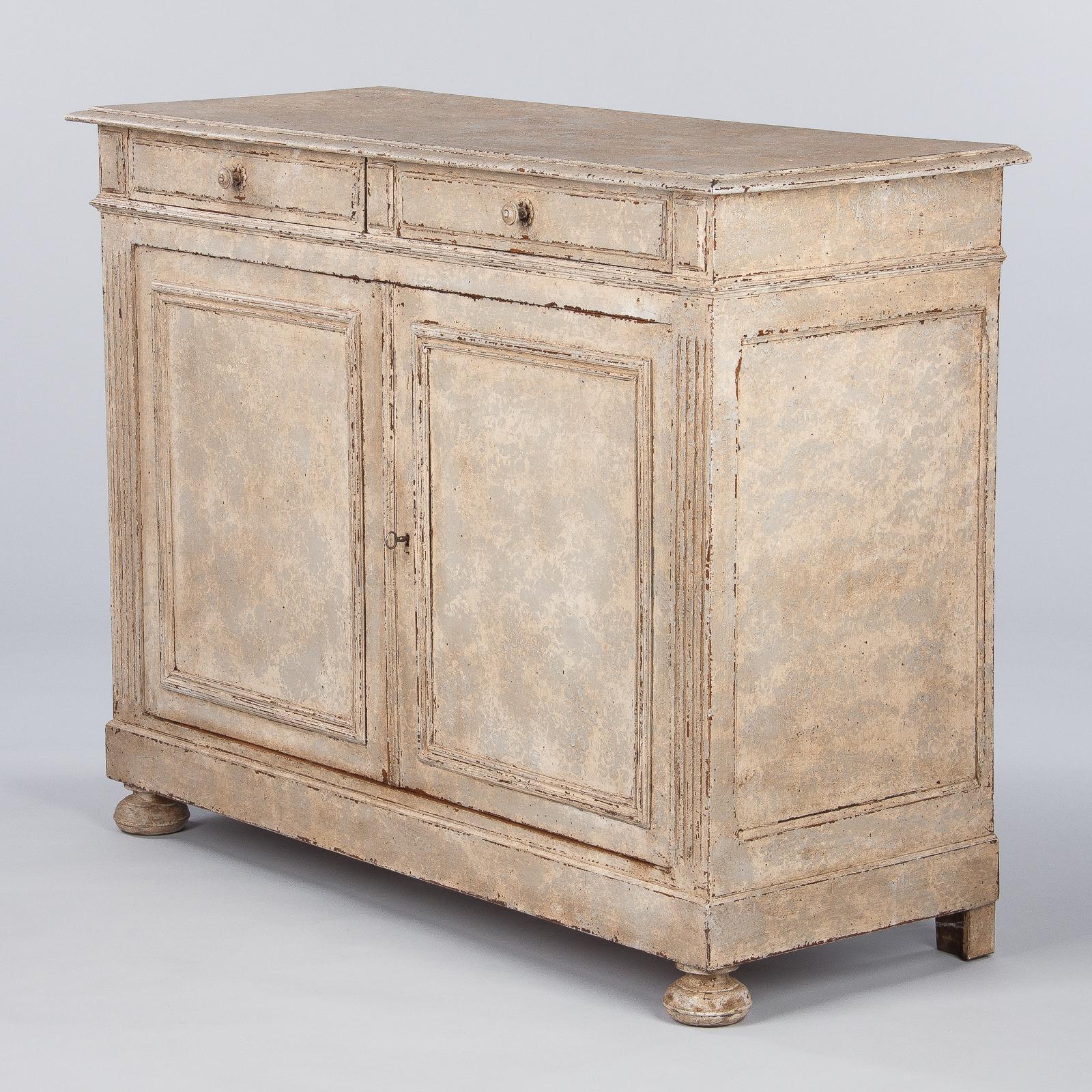 French Louis XVI Style Painted Walnut Buffet, Early 1900s 12