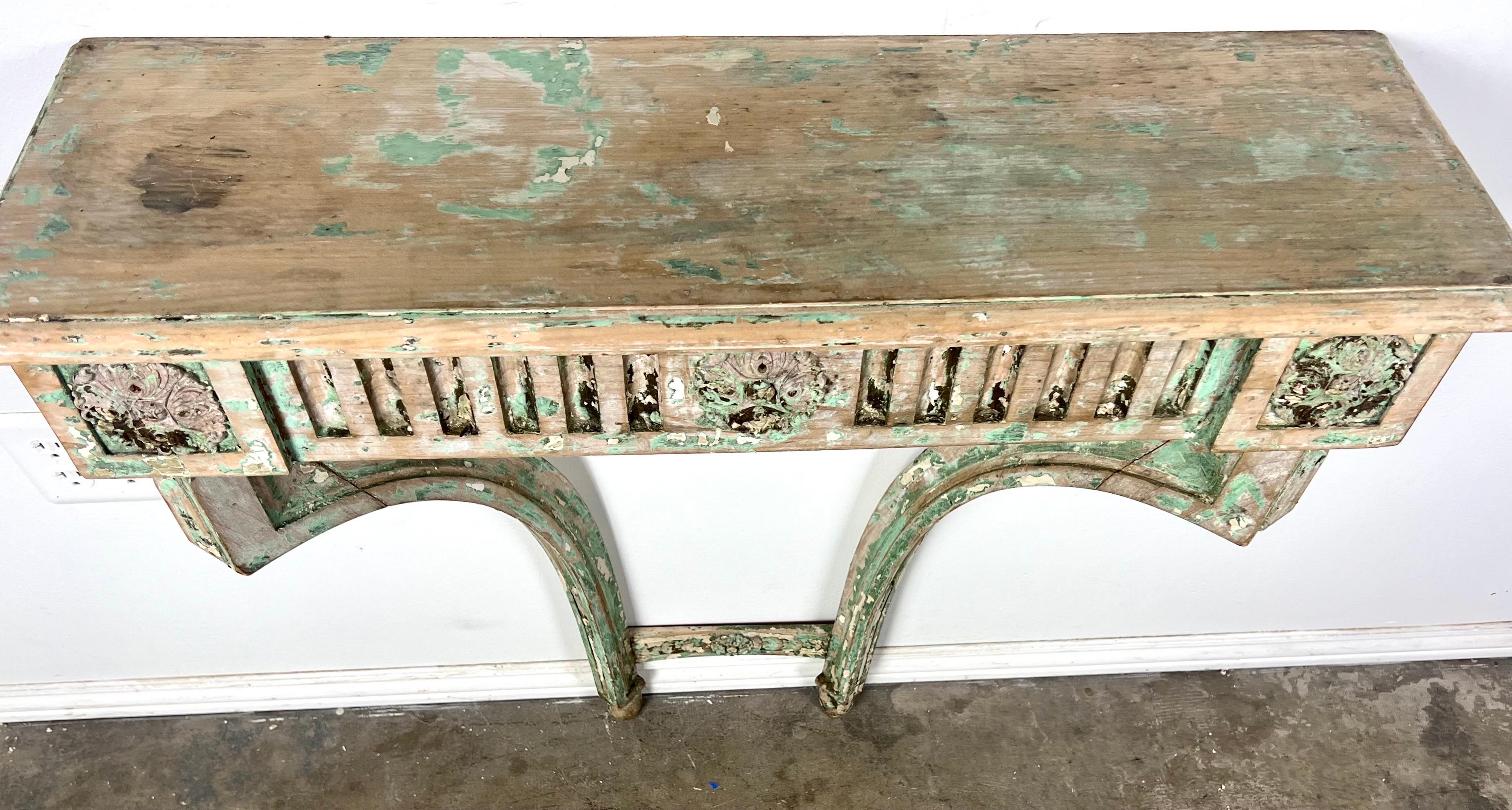 French Louis XVI Style Painted Console and Mirror For Sale 3