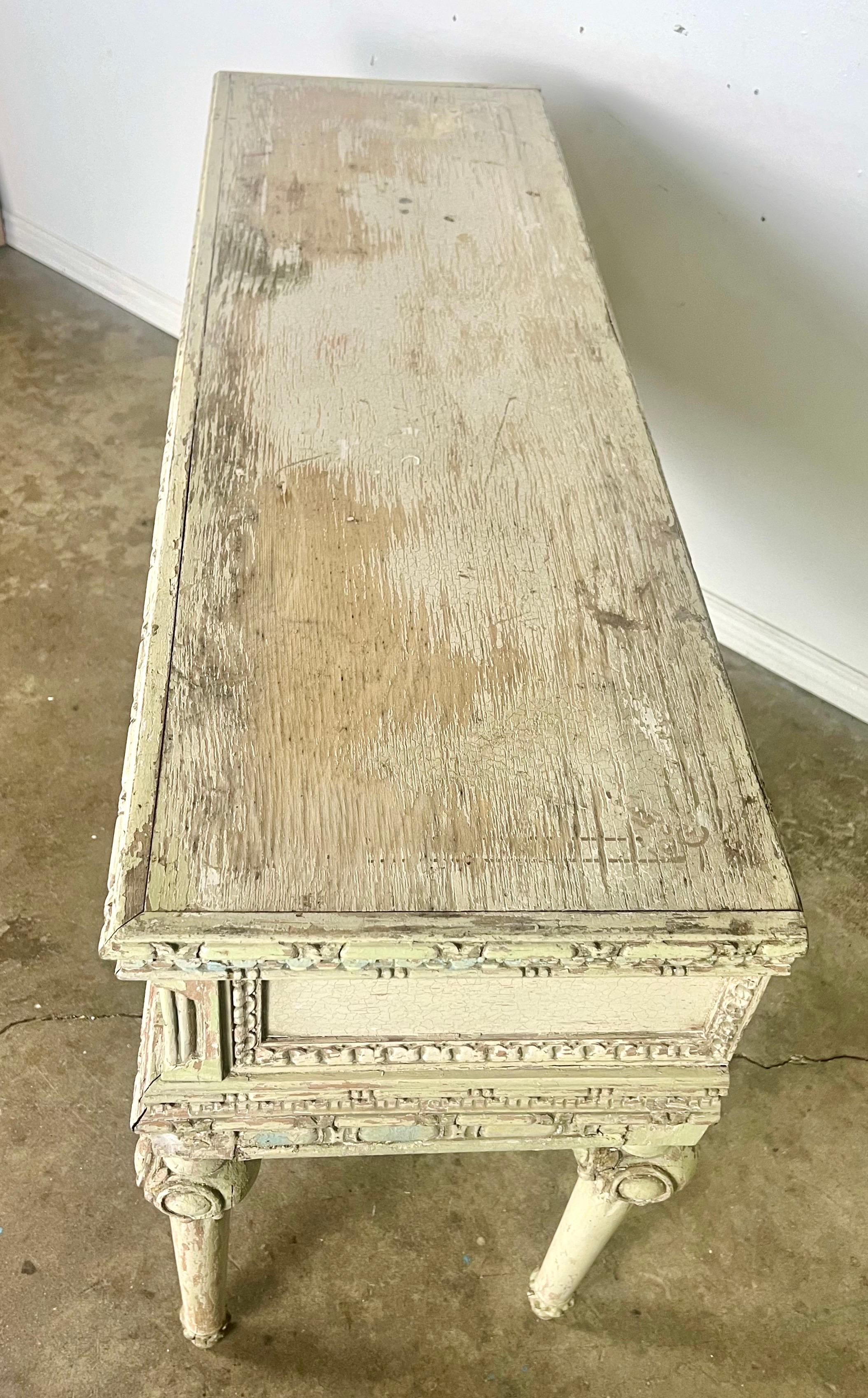 French Louis XVI Style Painted Console For Sale 9
