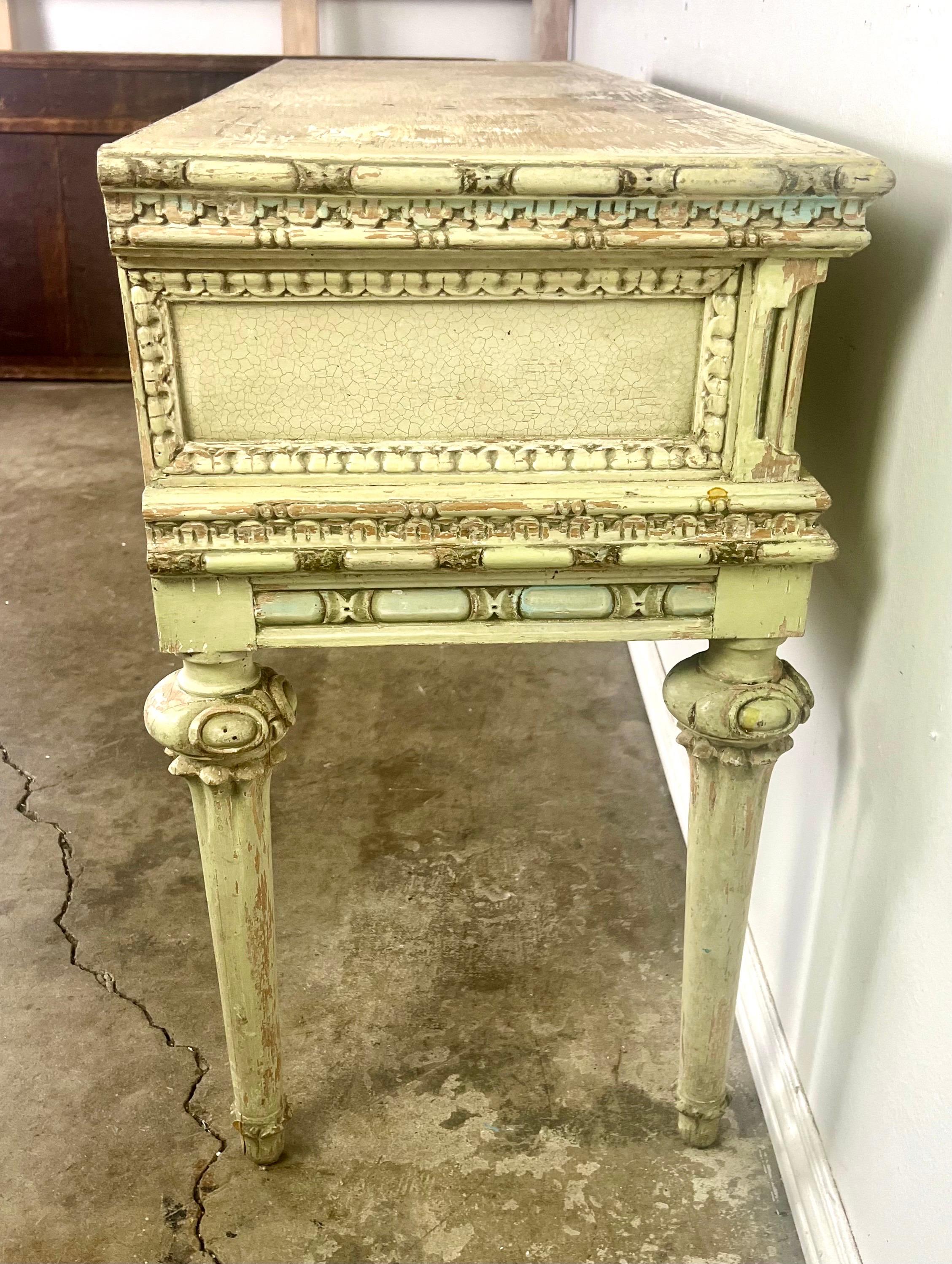French Louis XVI Style Painted Console For Sale 15