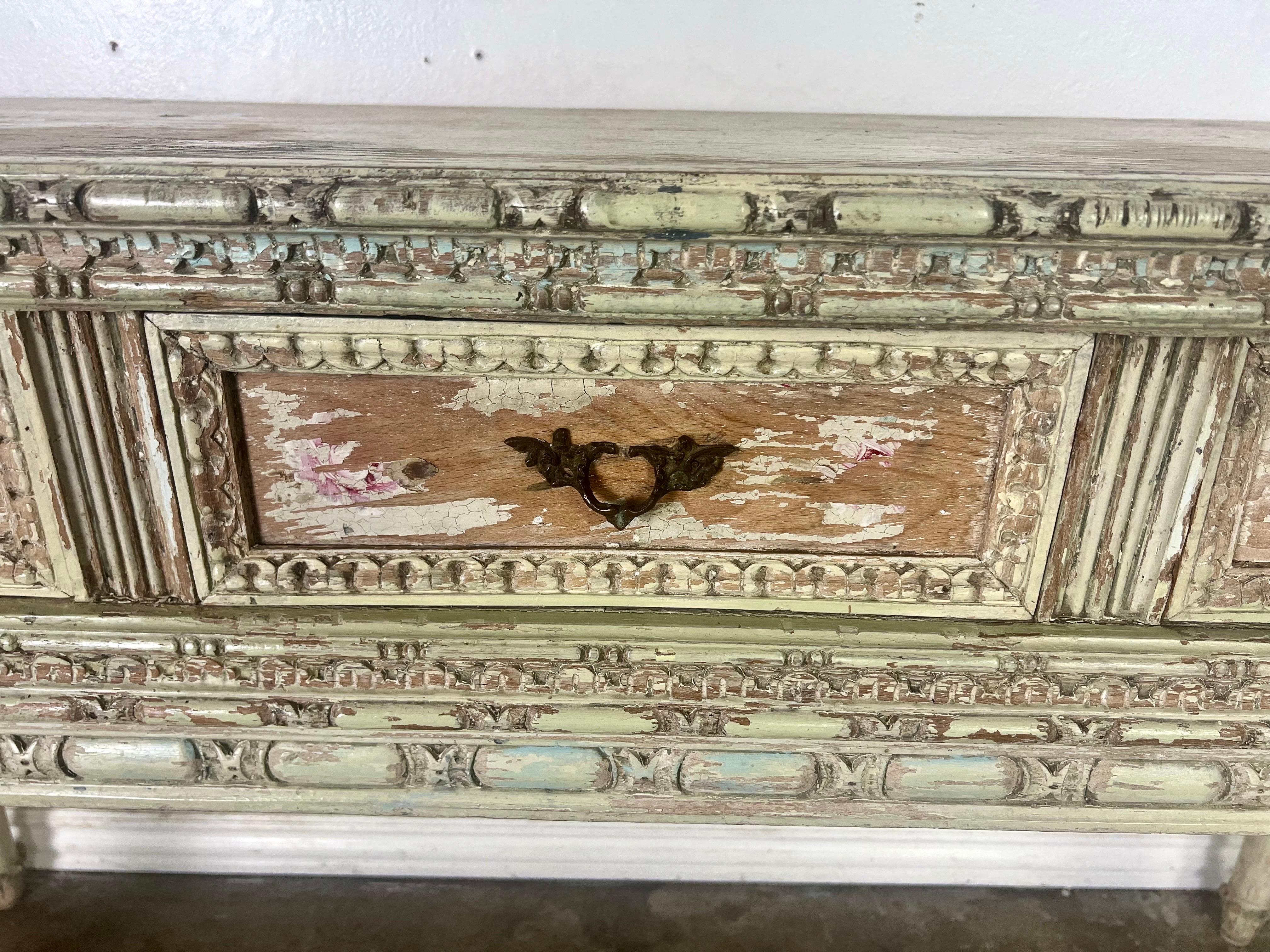Early 20th Century French Louis XVI Style Painted Console For Sale