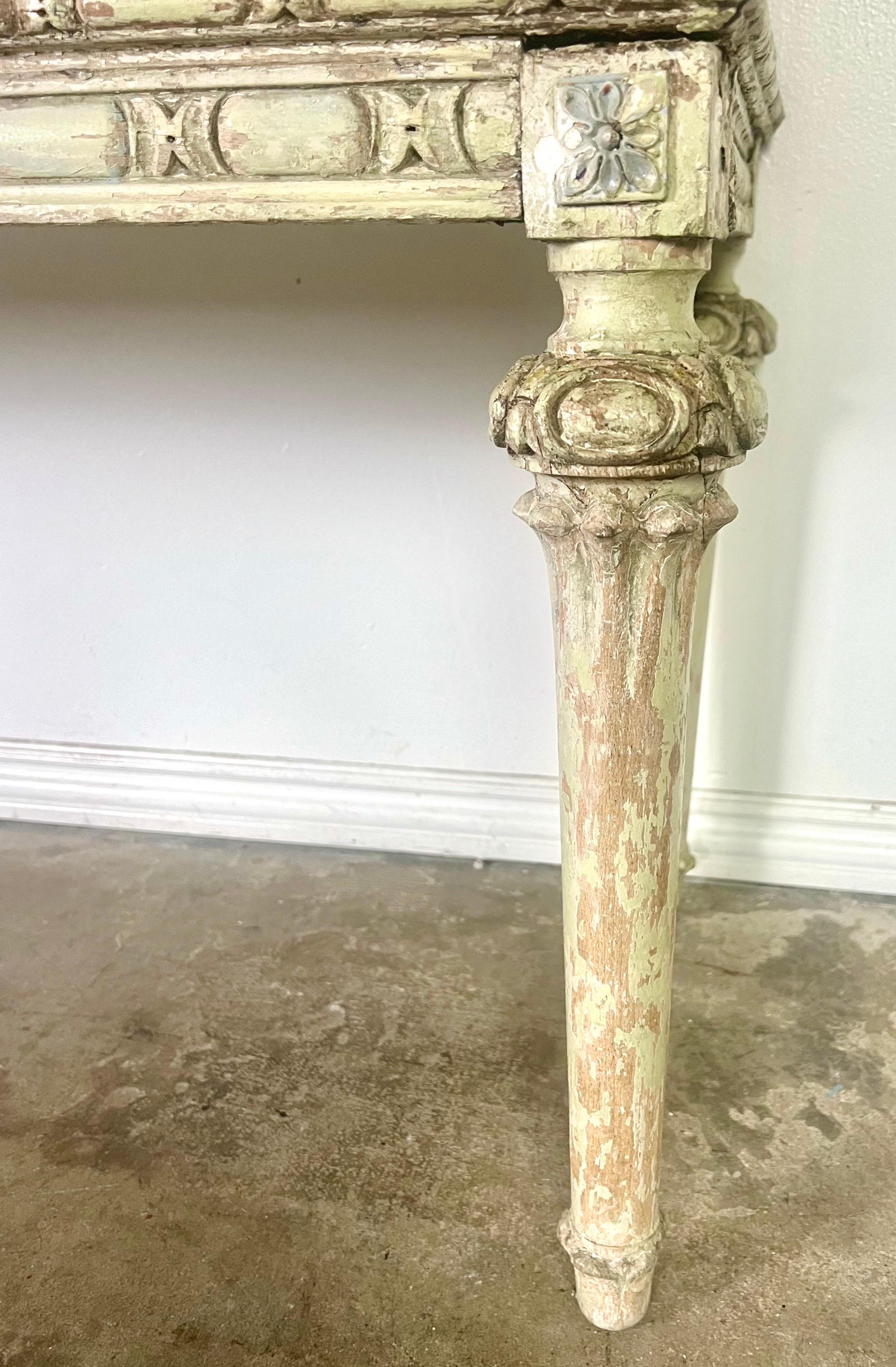 French Louis XVI Style Painted Console For Sale 3